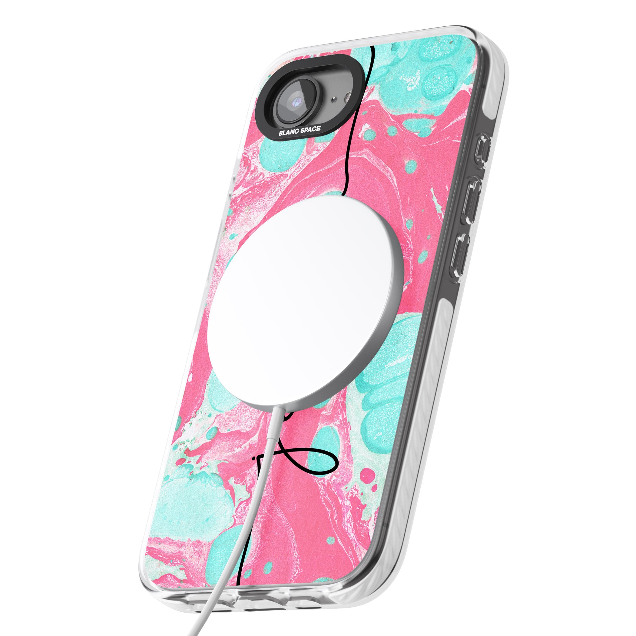 Personalised Turquoise & Pink Marbled