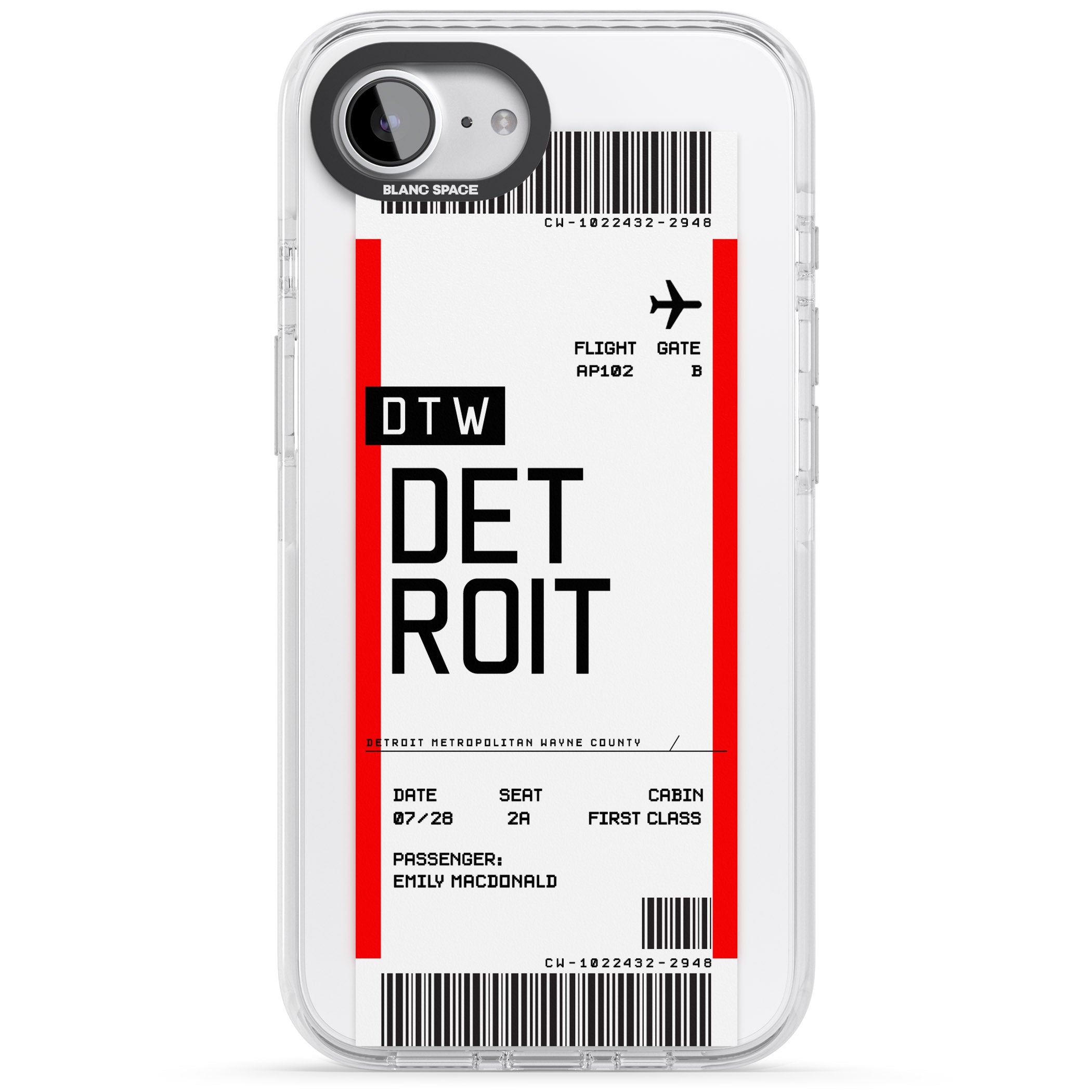 Personalised Detroit Boarding Pass