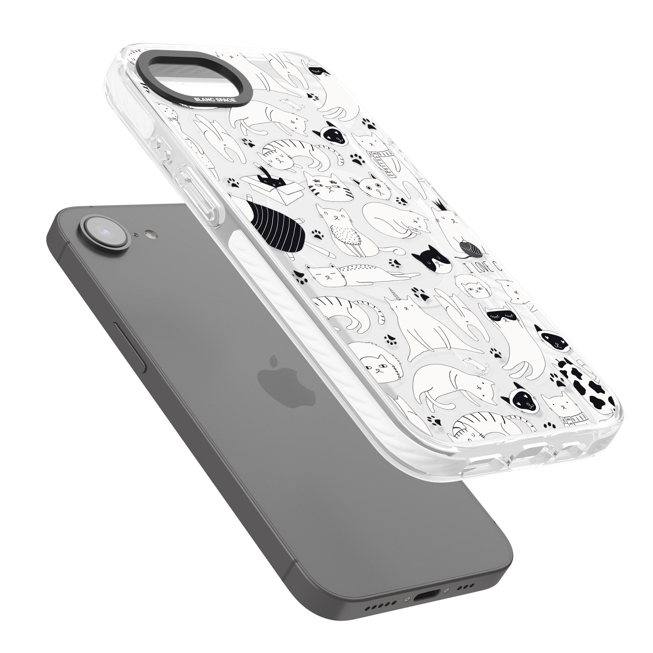 Cartoon Cat Collage Black & White