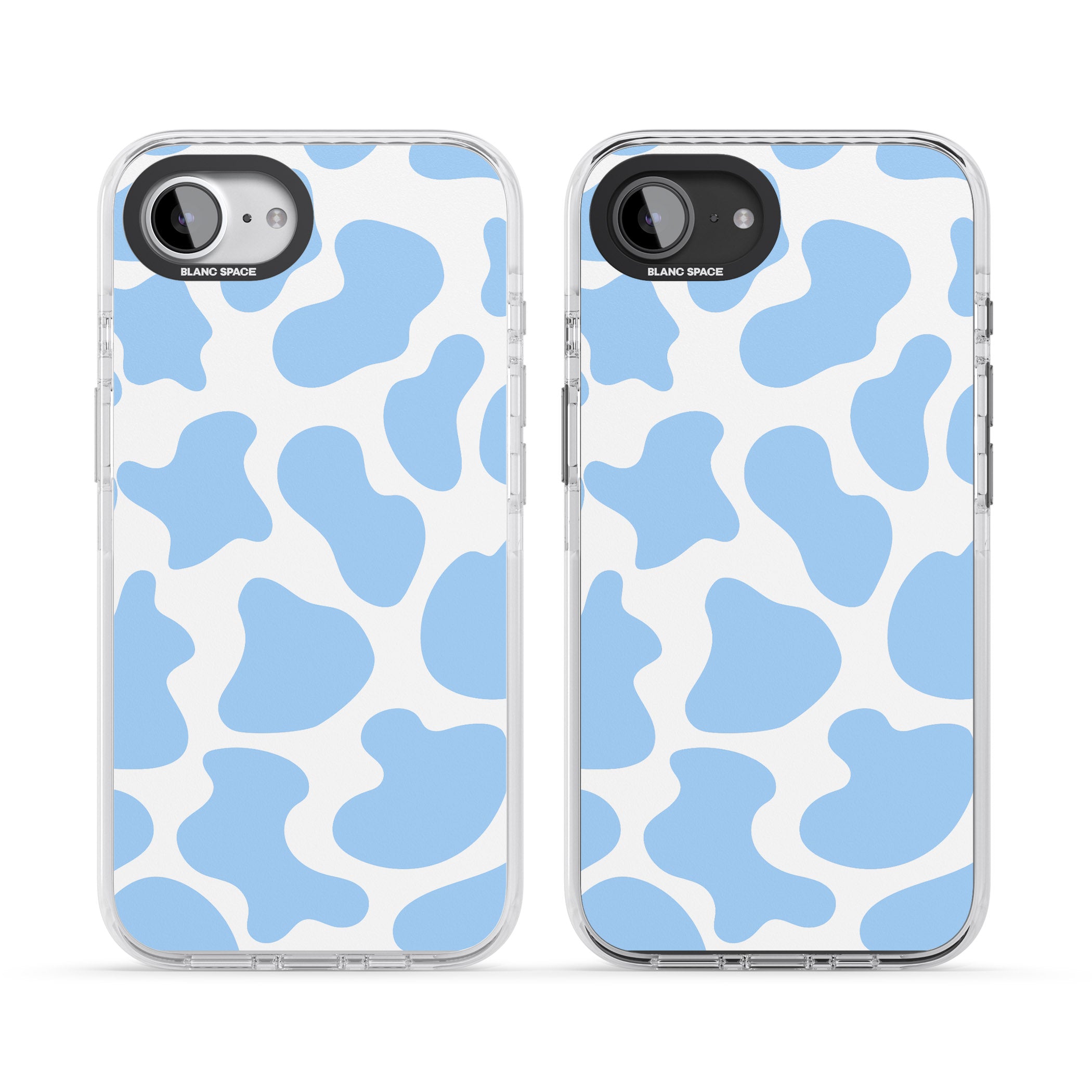 Blue And White Cow Print