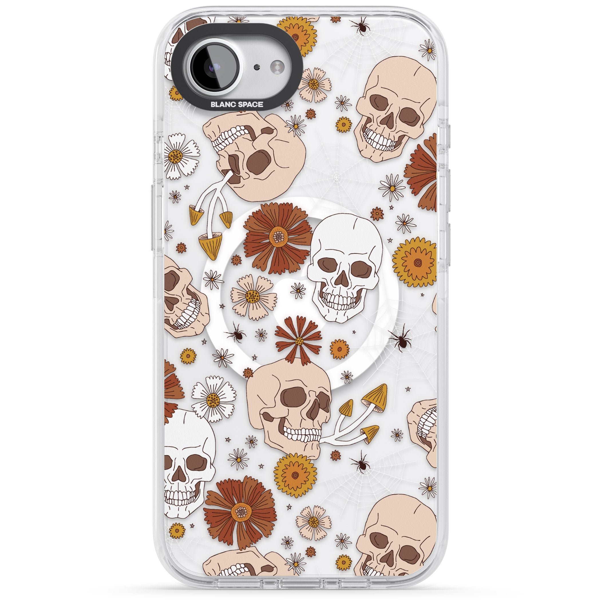 Halloween Skulls And Flowers