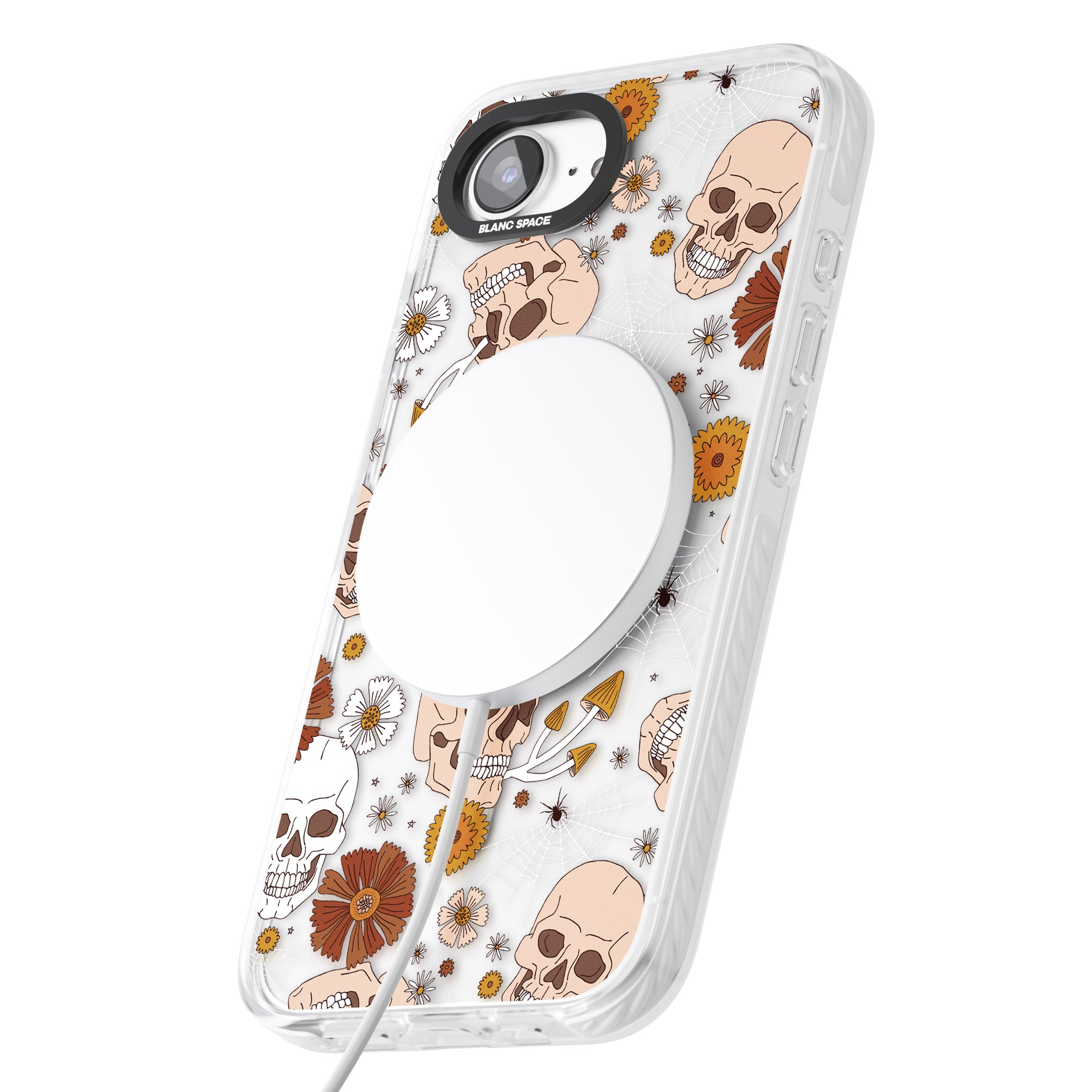 Halloween Skulls And Flowers