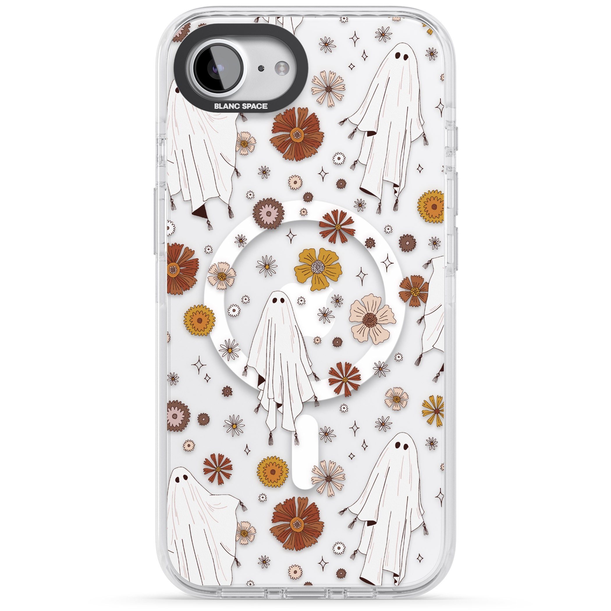 Halloween Ghosts And Flowers