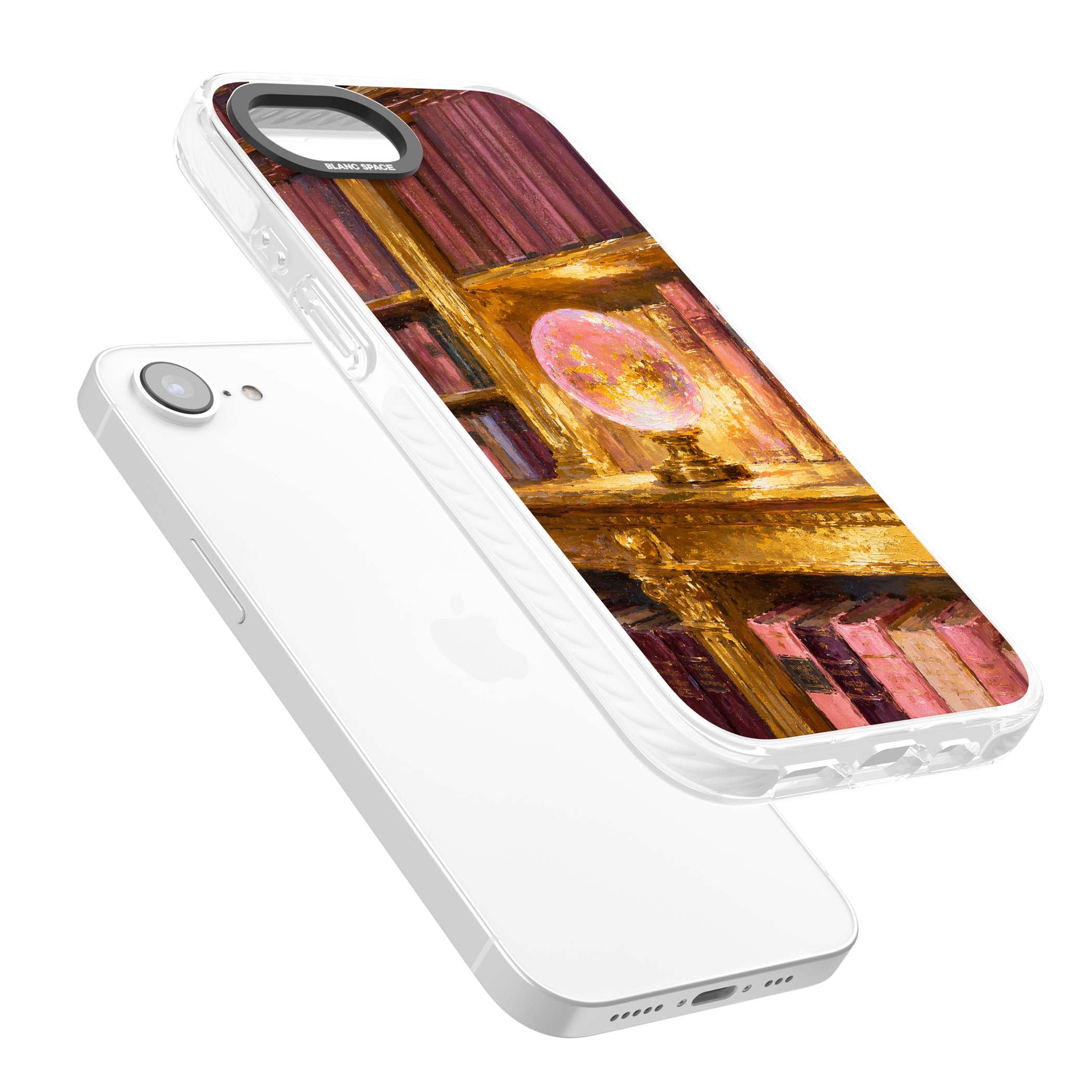 Gilded Library dark academia iPhone case featuring an oil painted crystal ball on a gilded library shelf with vintage | Impact Magsafe case for iPhone 16e, iPhone 17e