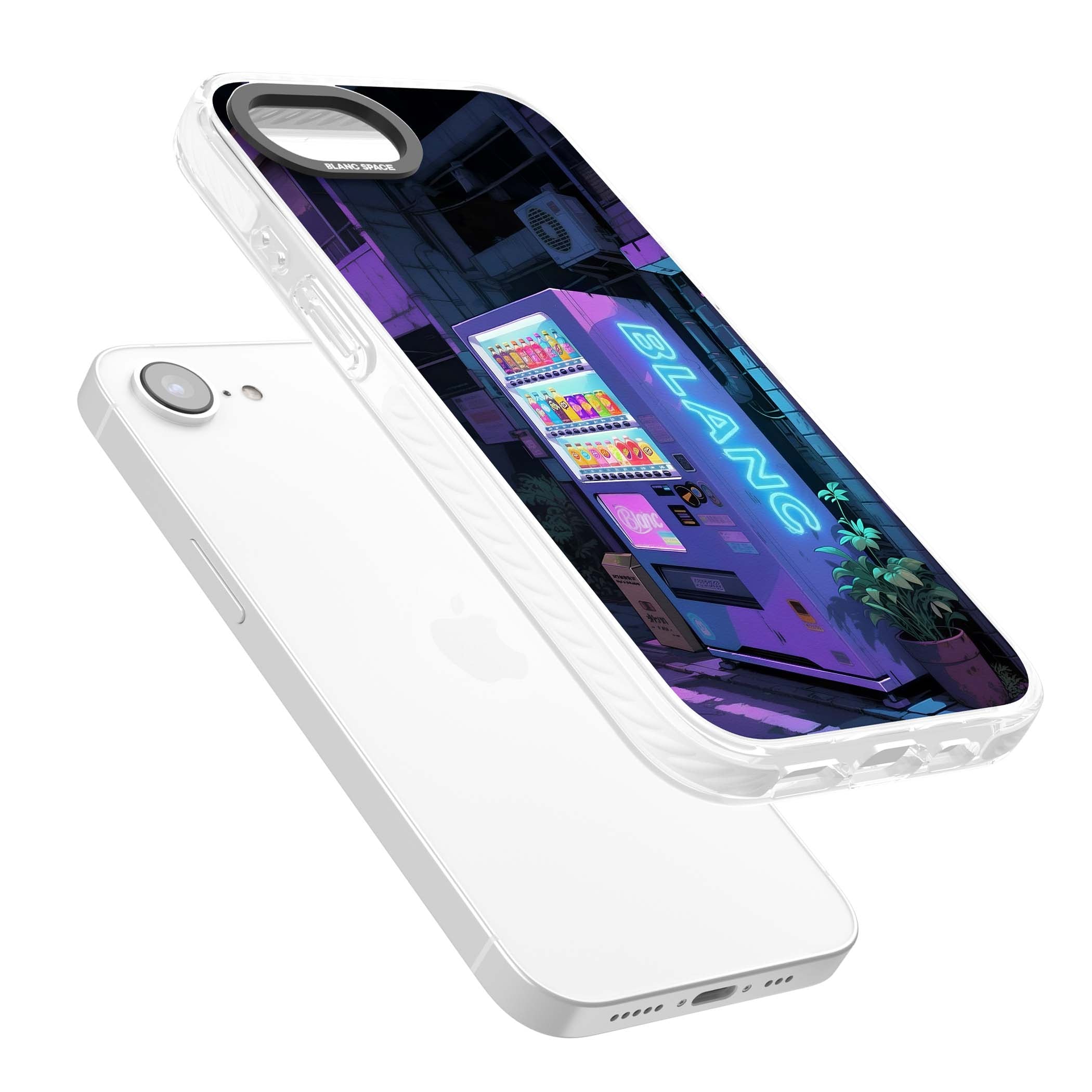 Shibuya Glow Japanese iPhone case featuring a glowing Tokyo vending machine, neon signage, and moody purple alleyway | Impact Magsafe case for iPhone 16e, iPhone 17e