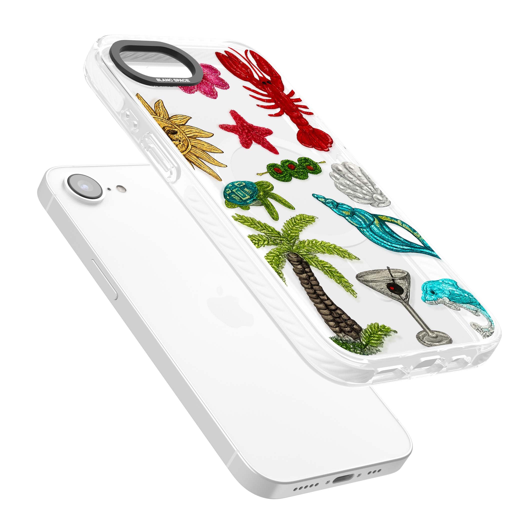 Painted Coastal Pattern coastal iPhone case | Impact Magsafe case for iPhone 16e, iPhone 17e