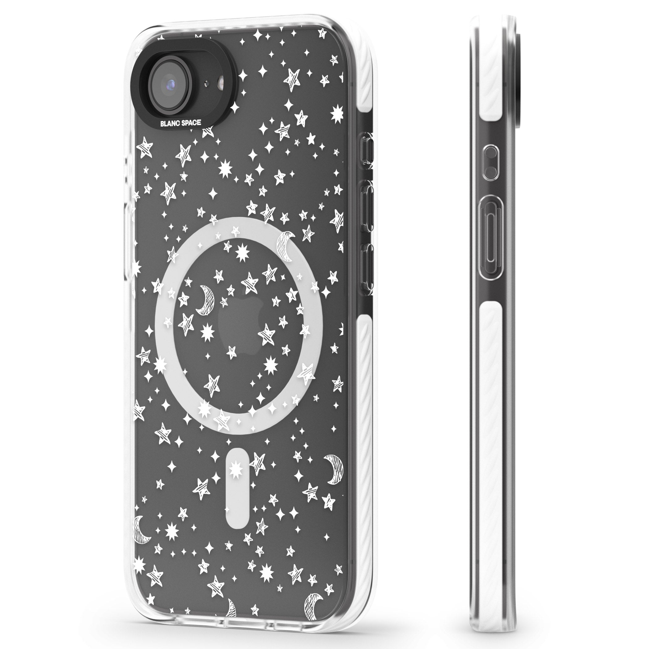 White Cosmic Galaxy Pattern