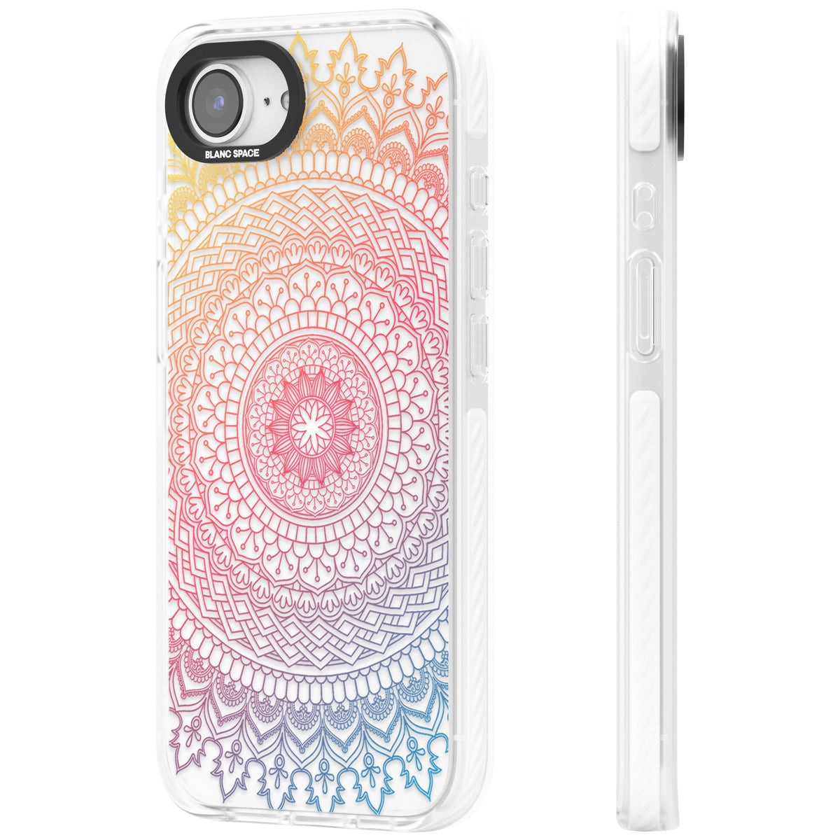 Pastel Mandala iPhone 16e / iPhone 17e Impact Clear Phone Case side