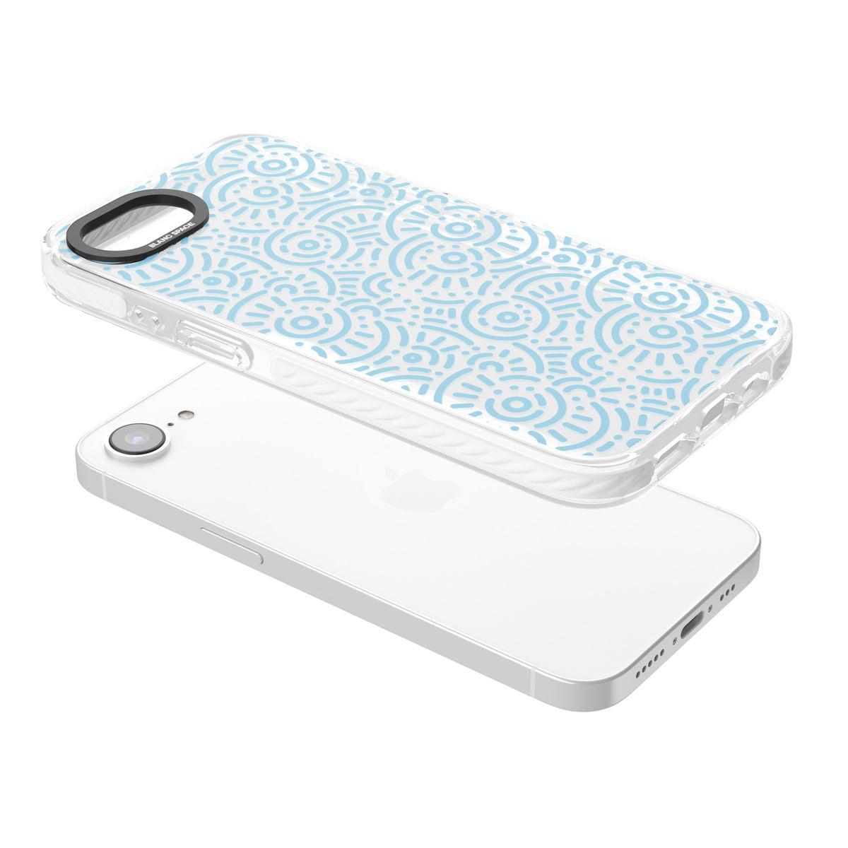 Memphis Sky iPhone 16e / iPhone 17e Impact Clear Phone Case angled