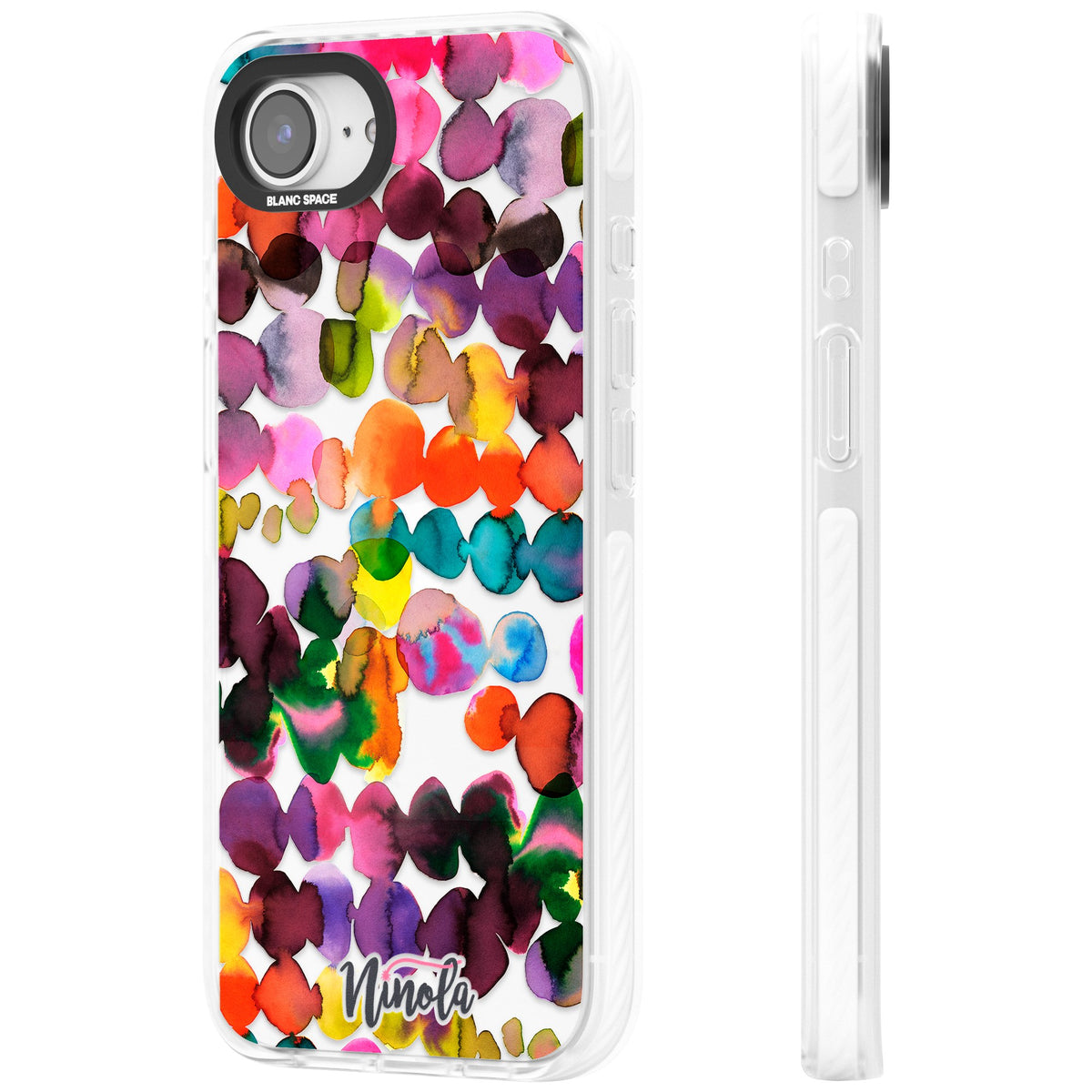 Ink Splash Hues iPhone 16e / iPhone 17e Impact Clear Phone Case side