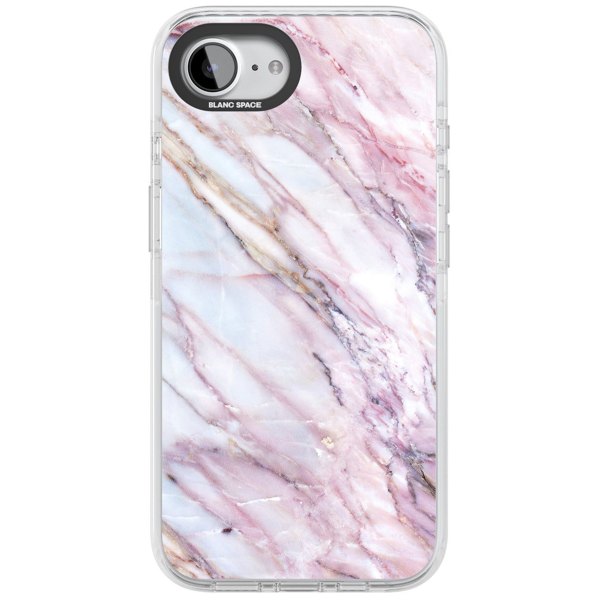 Blush Marble Glow iPhone 16e / iPhone 17e Impact Clear Phone Case front