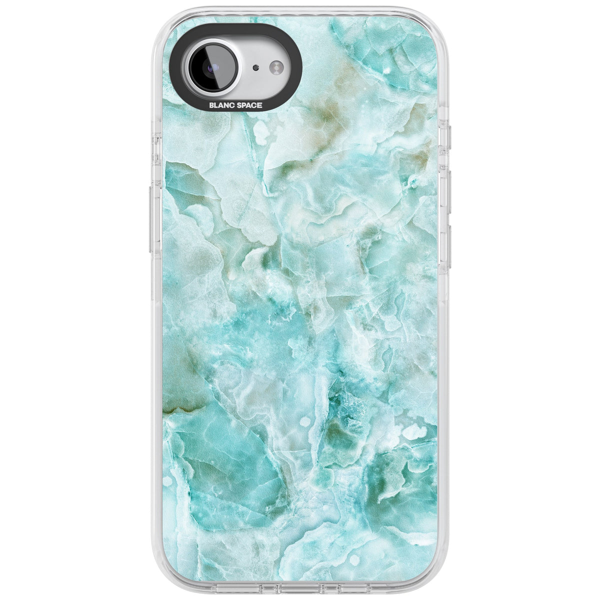 Aqua Onyx Marble iPhone 16e / iPhone 17e Impact Clear Phone Case front