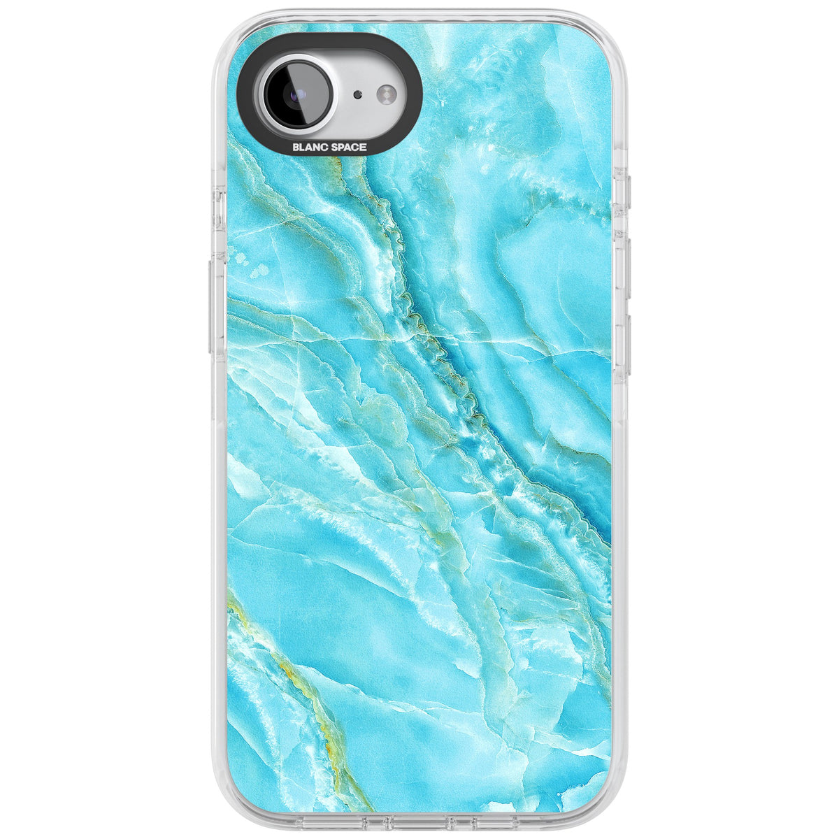 Blue Onyx Marble iPhone 16e / iPhone 17e Impact Clear Phone Case front