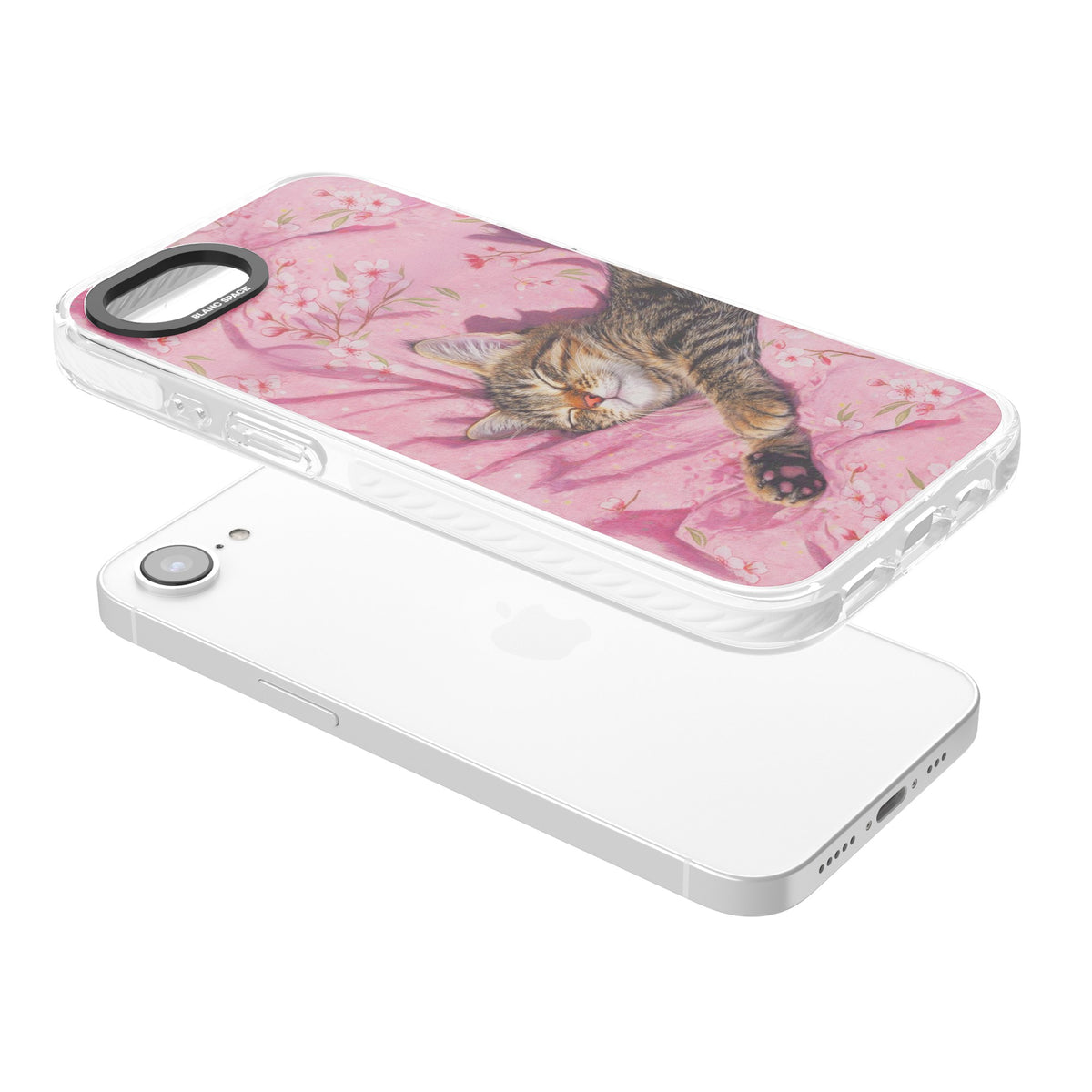 Kitten Dreams iPhone 16e / iPhone 17e Impact Clear Phone Case angled