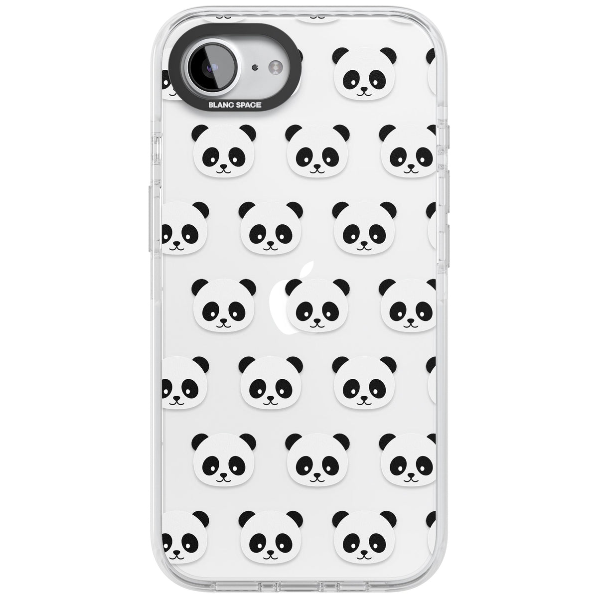 Panda Face Pattern iPhone 16e / iPhone 17e Impact Clear Phone Case front