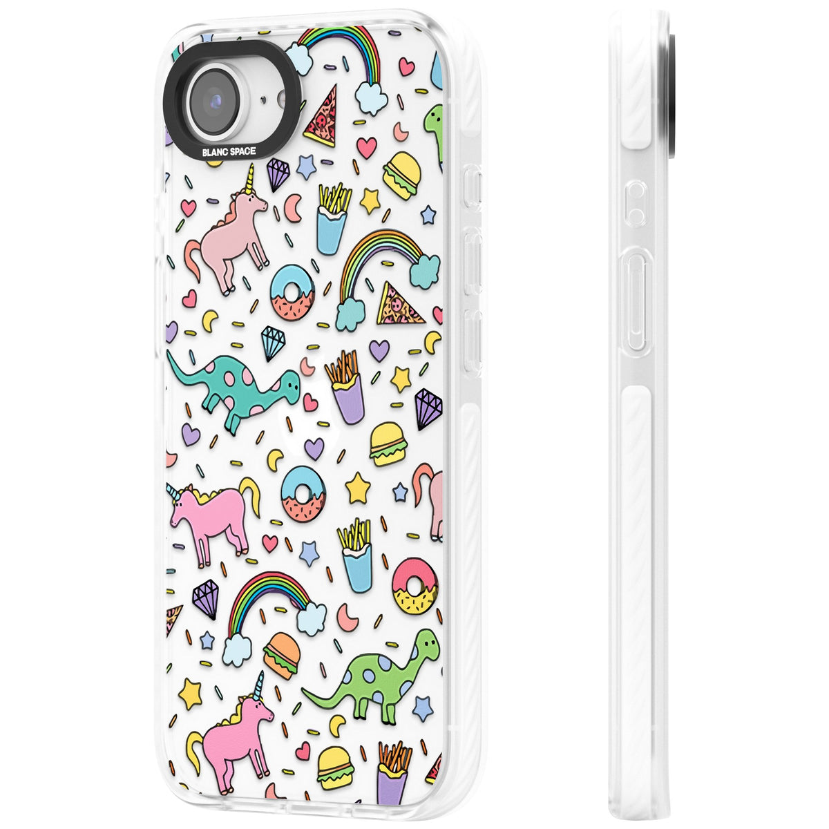 Bubblegum Fantasy iPhone 16e / iPhone 17e Impact Clear Phone Case side