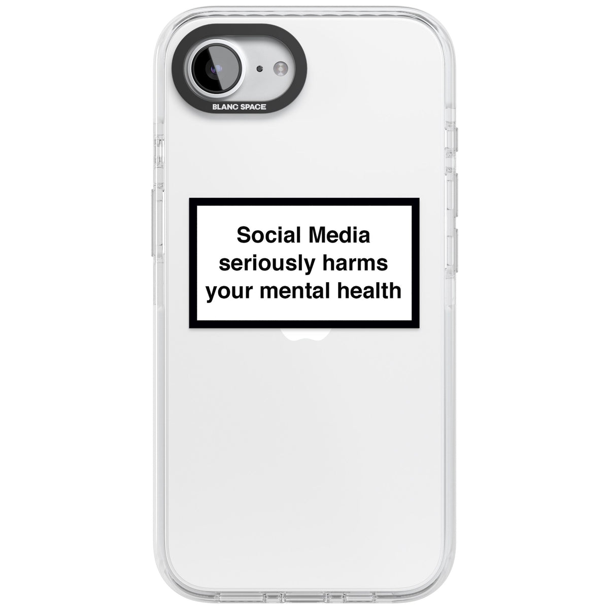 Social Media Harms iPhone 16e / iPhone 17e Impact Clear Phone Case front