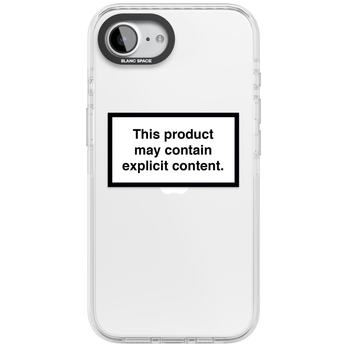 Contains Explicit Content iPhone 16e / iPhone 17e Impact Clear Phone Case front