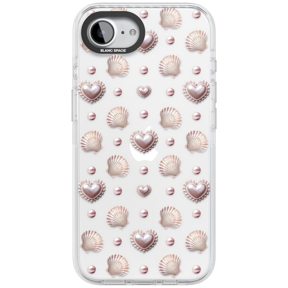 Pearl Hearts iPhone 16e / iPhone 17e Impact Clear Phone Case front