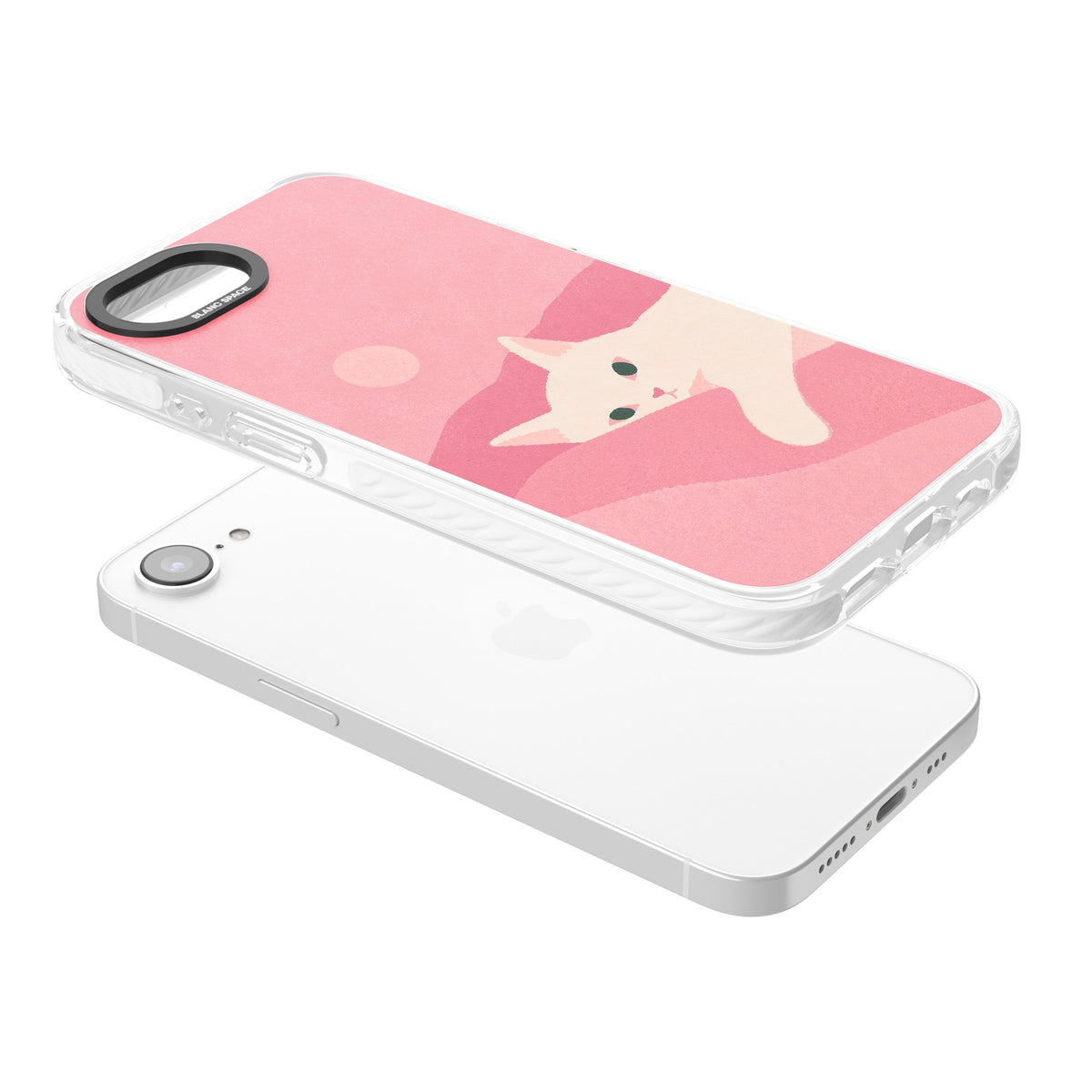 Pink Dreams iPhone 16e / iPhone 17e Impact Clear Phone Case angled