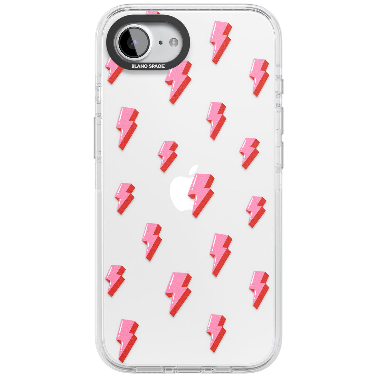 Pink Bolt iPhone 16e / iPhone 17e Impact Clear Phone Case front