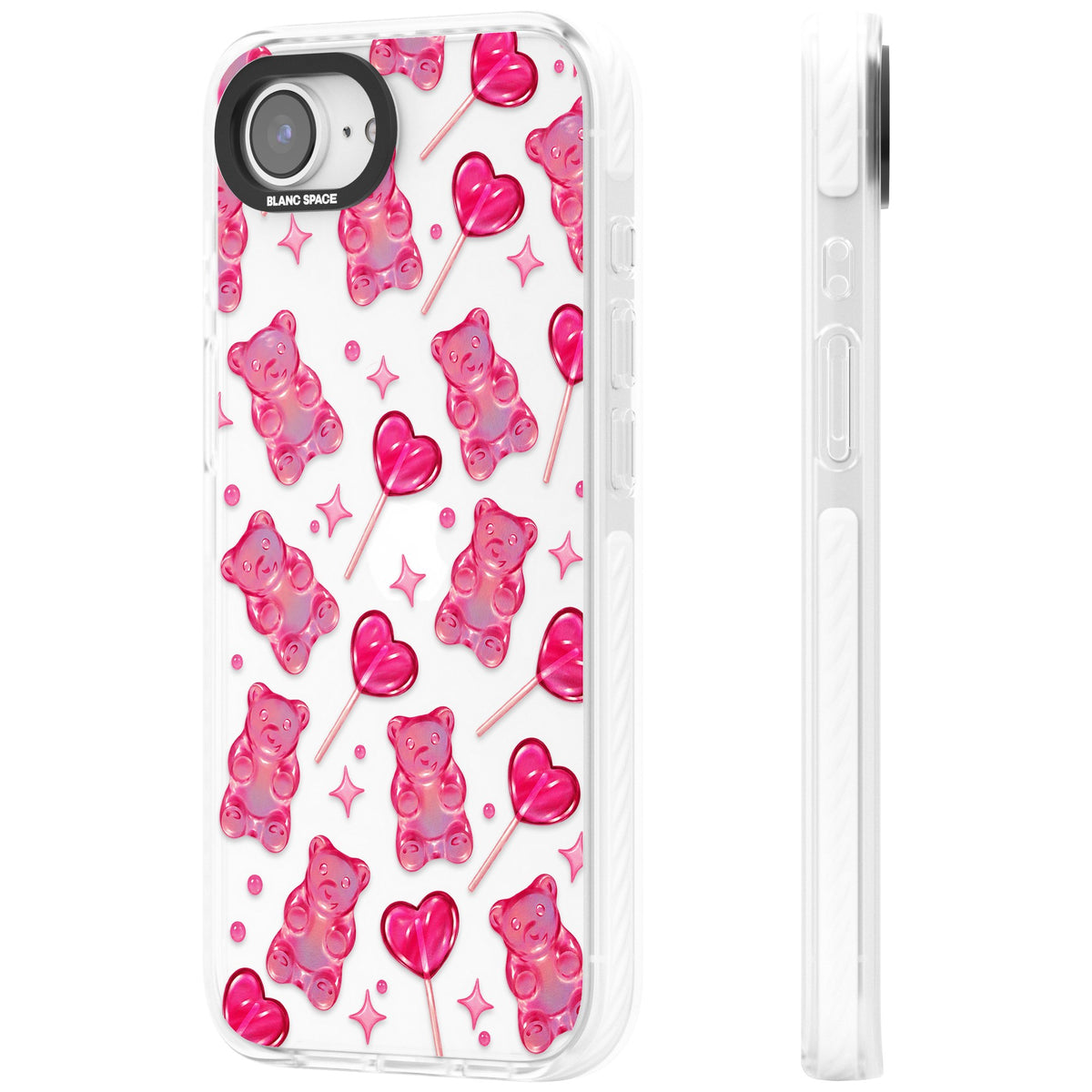 Pink Sugar iPhone 16e / iPhone 17e Impact Clear Phone Case side