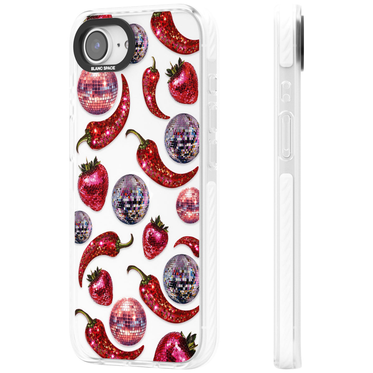 Spicy Disco iPhone 16e / iPhone 17e Impact Clear Phone Case side