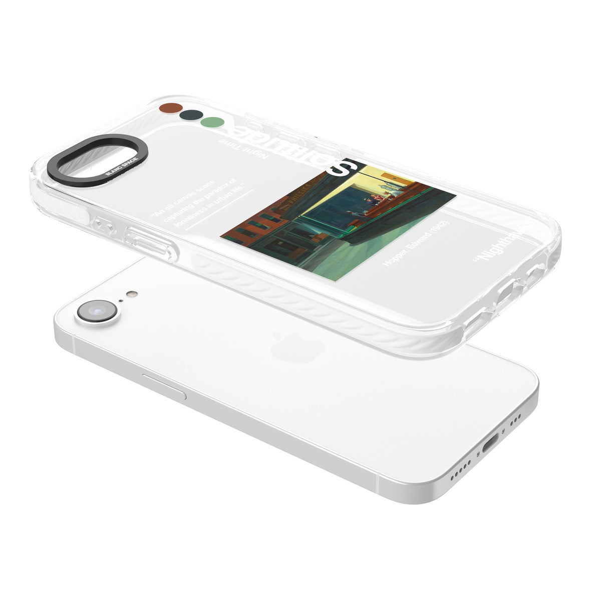 Nighthawks iPhone 16e / iPhone 17e Impact Clear Phone Case angled