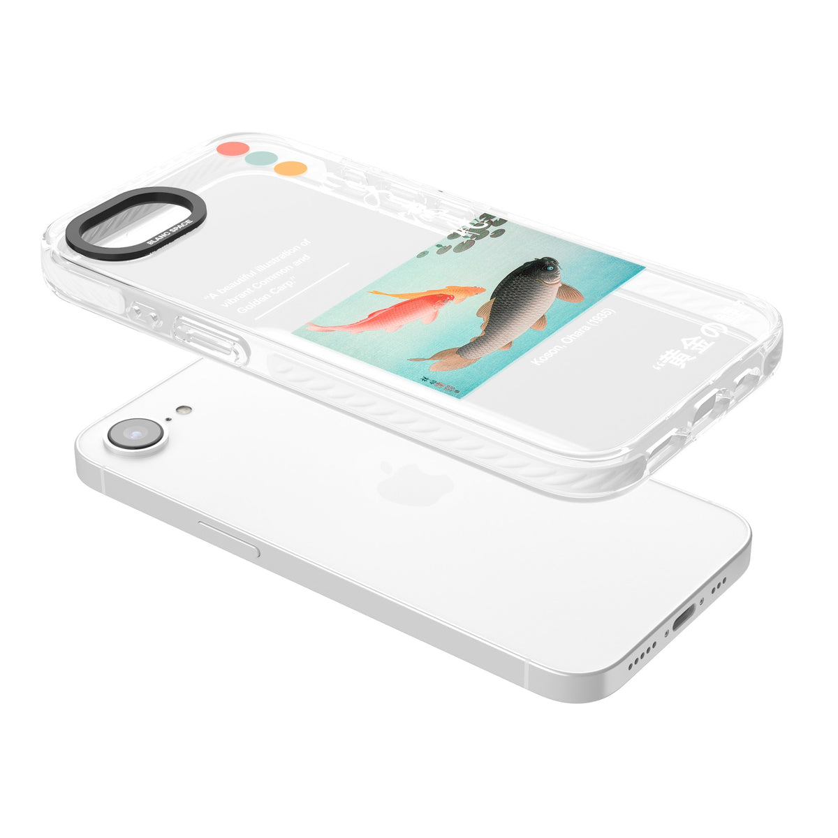 Golden Carp iPhone 16e / iPhone 17e Impact Clear Phone Case angled