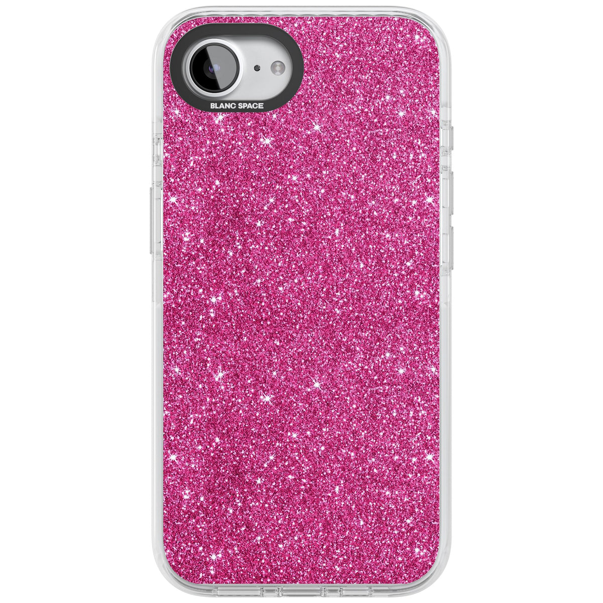 Pink Glitter iPhone 16e / iPhone 17e Impact Clear Phone Case front