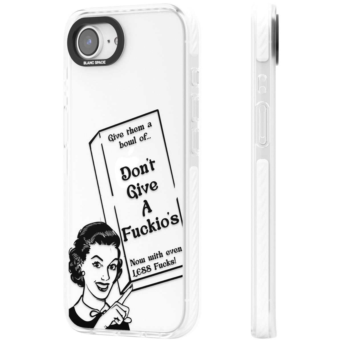 Dont Give A F Ckios Cereal iPhone 16e / iPhone 17e Impact Clear Phone Case side