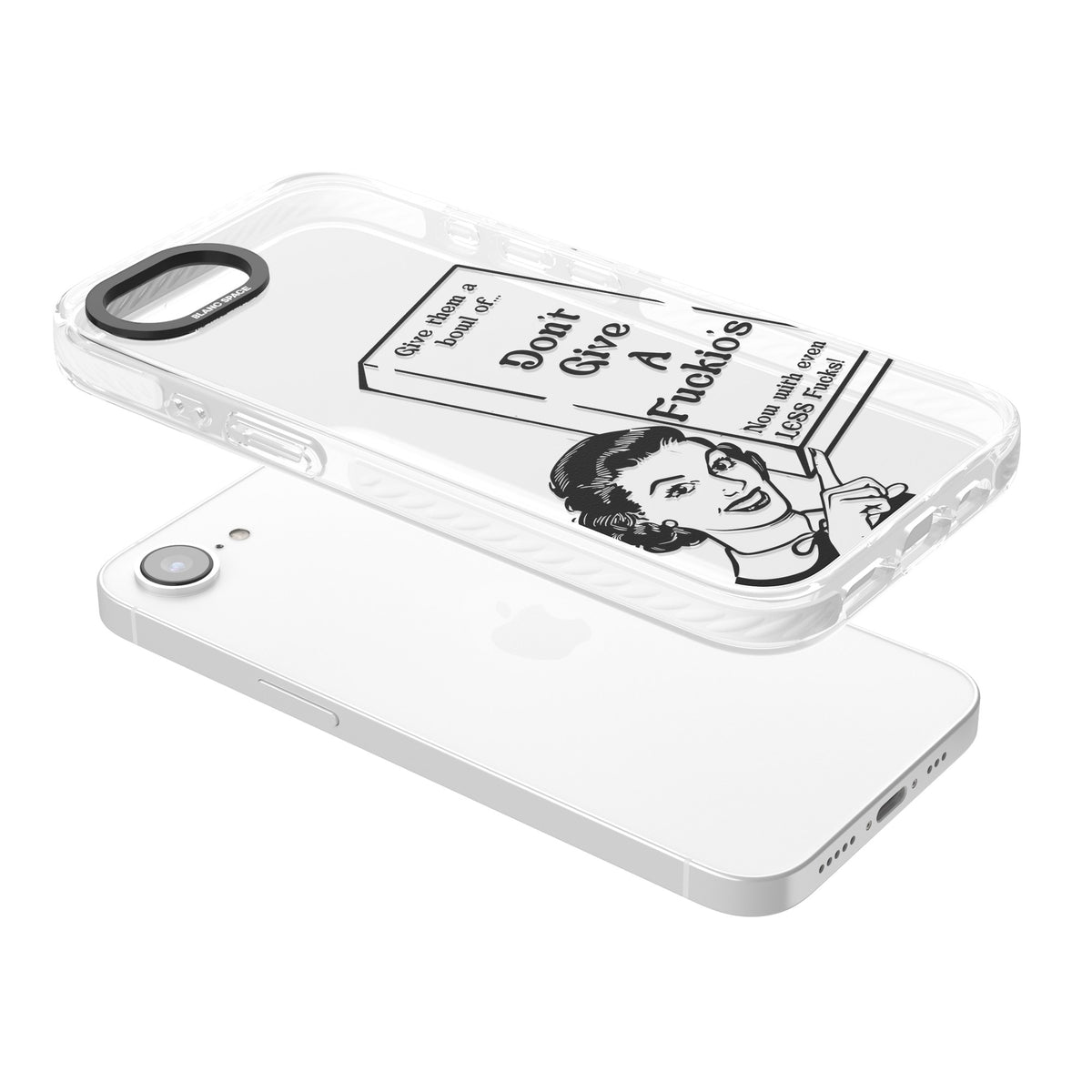 Dont Give A F Ckios Cereal iPhone 16e / iPhone 17e Impact Clear Phone Case angled