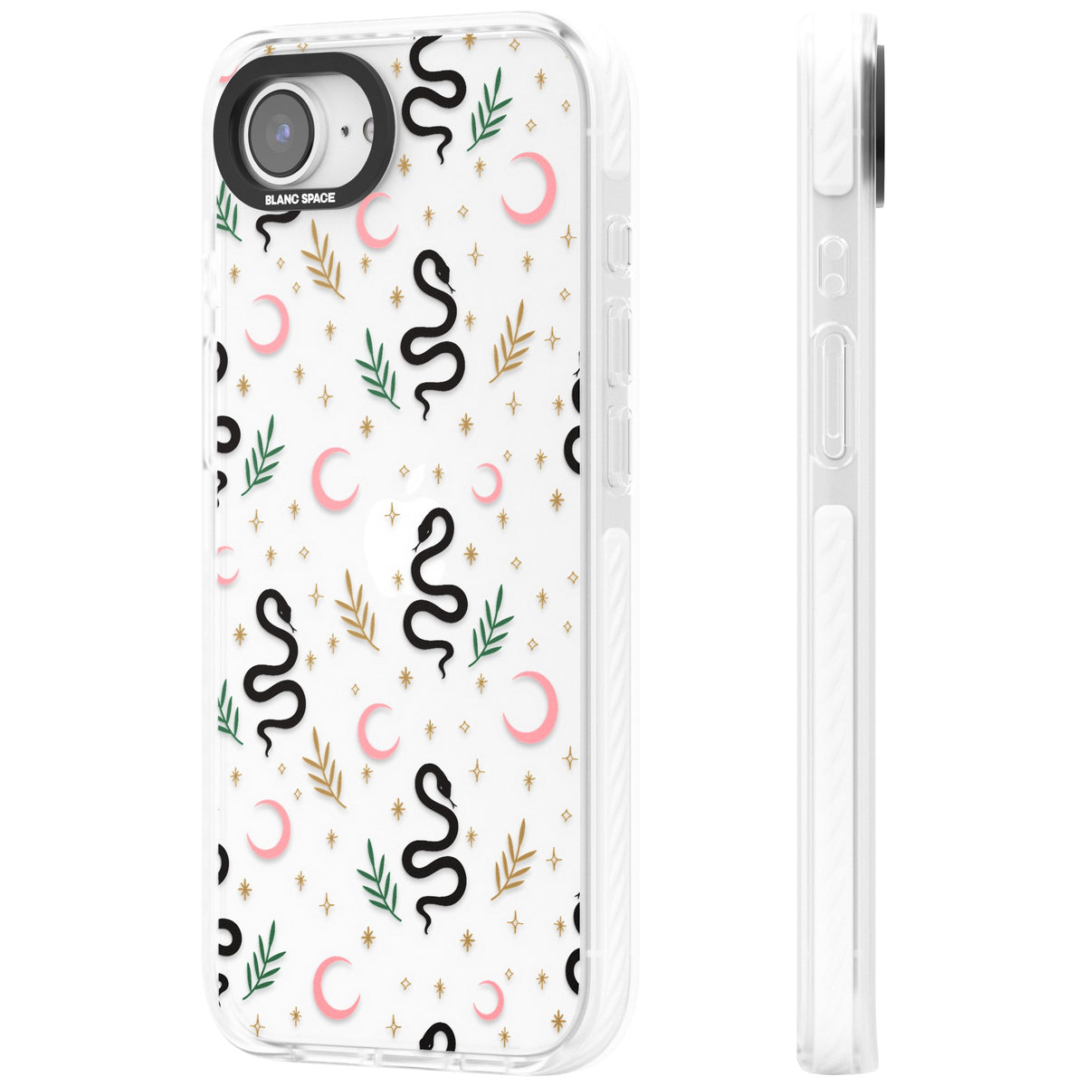 Snakes & Moons iPhone 16e / iPhone 17e Impact Clear Phone Case side