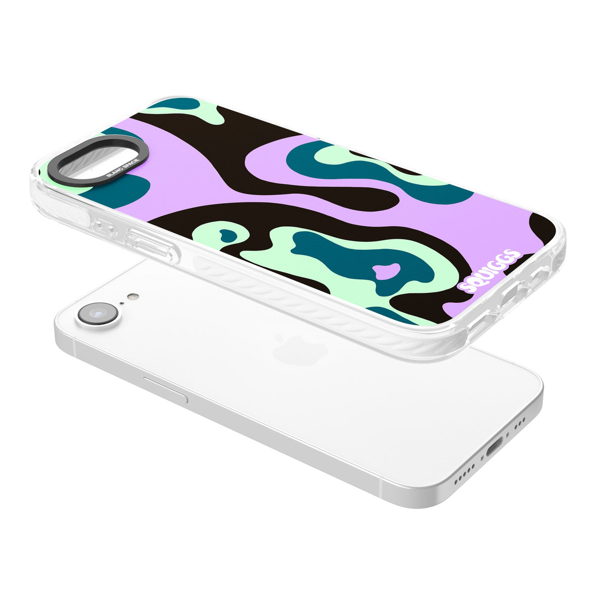 Purple River iPhone 16e / iPhone 17e Impact Clear Phone Case angled