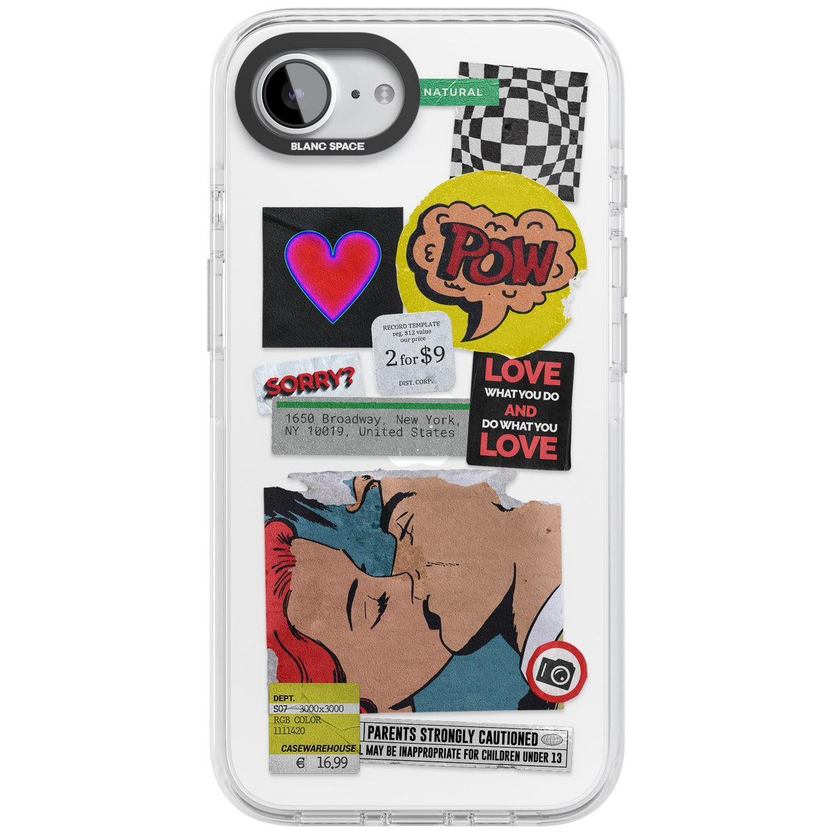 Retro Sticker Mix iPhone 16e / iPhone 17e Impact Clear Phone Case front
