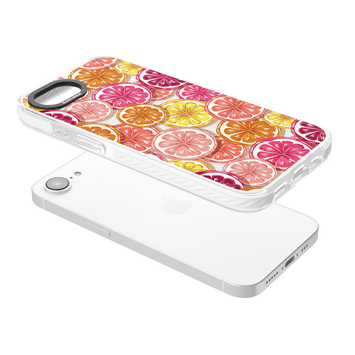 Citrus Fiesta iPhone 16e / iPhone 17e Impact Clear Phone Case angled