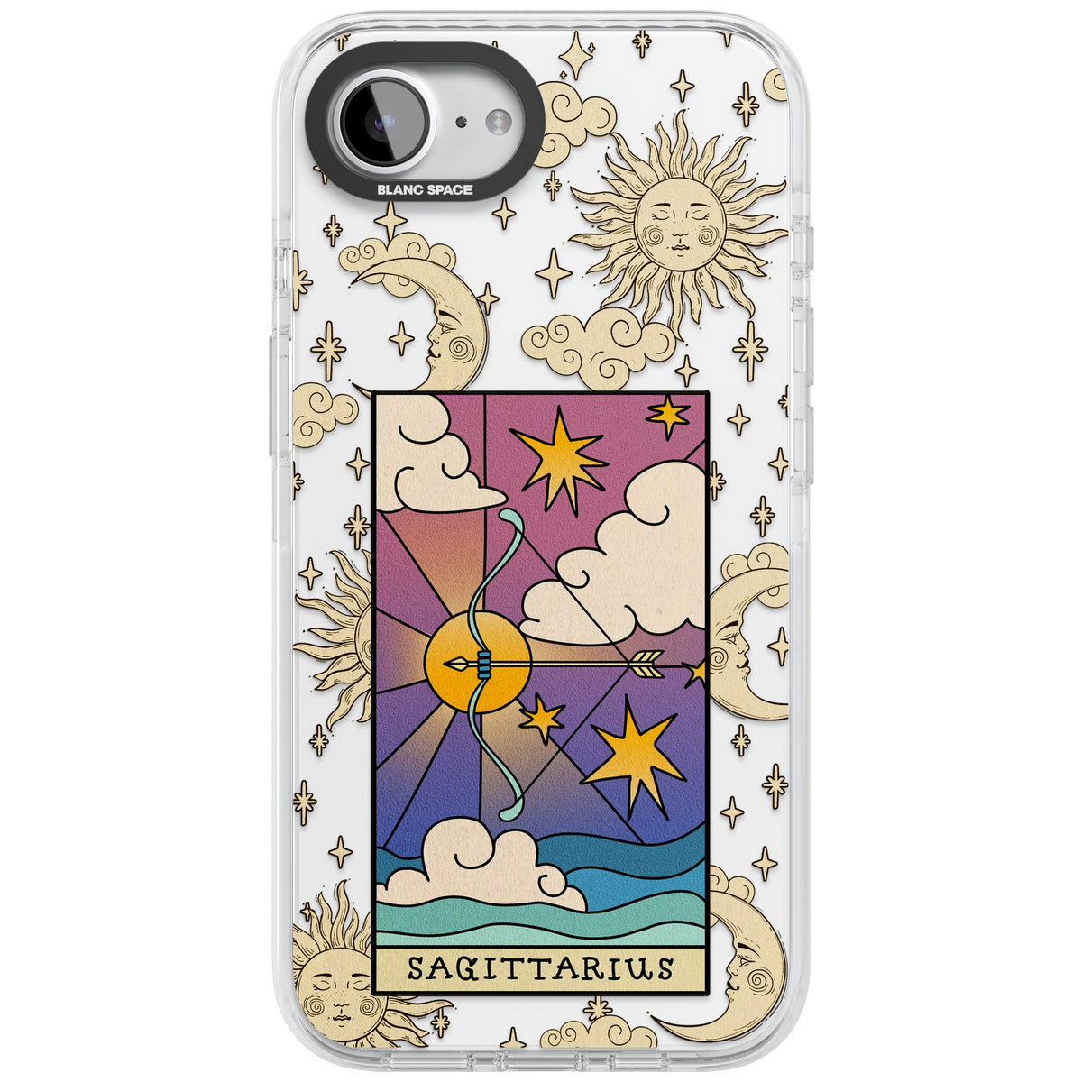 Celestial Zodiac Sagittarius iPhone 16e / iPhone 17e Impact Clear Phone Case front