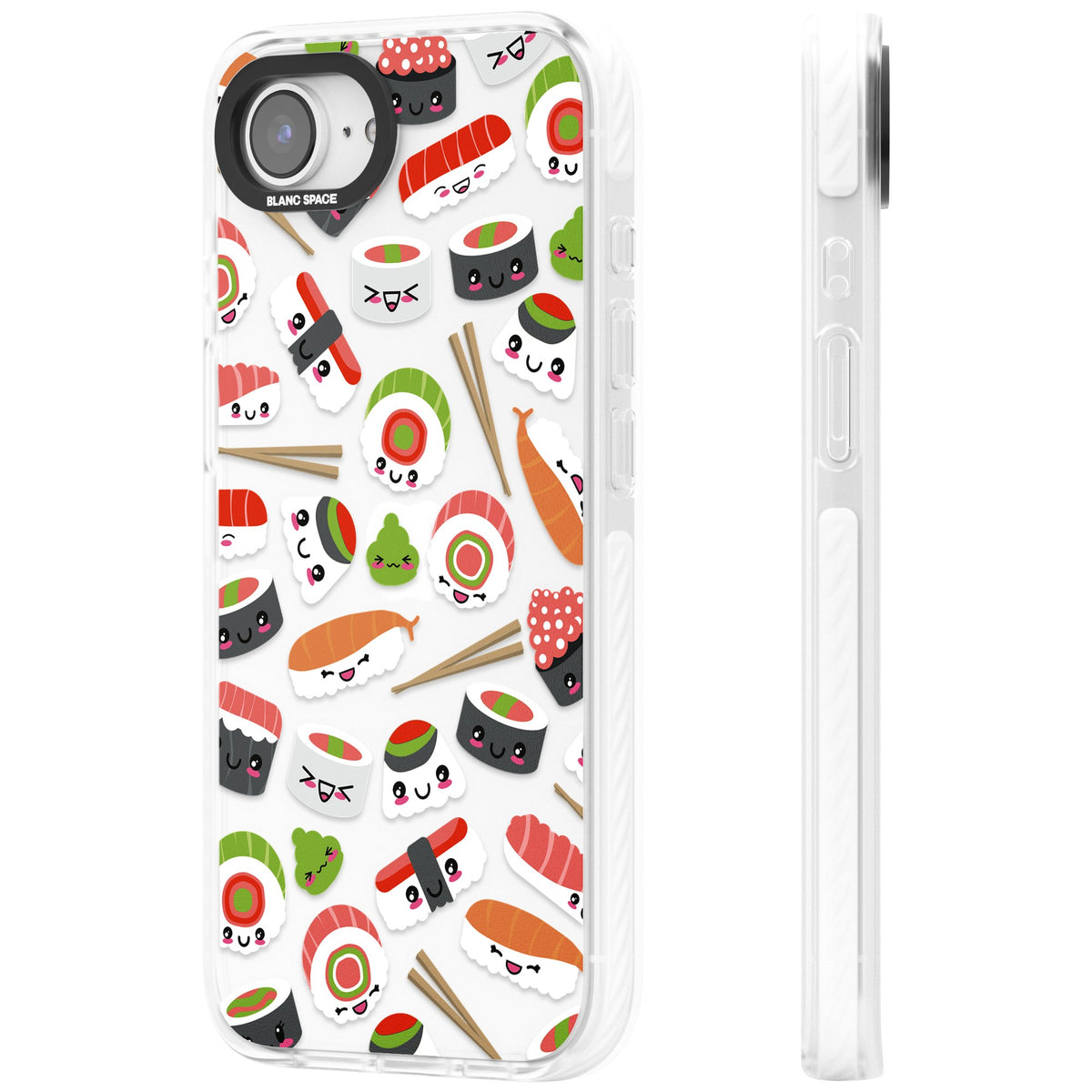 Kawaii Sushi Party iPhone 16e / iPhone 17e Impact Clear Phone Case side