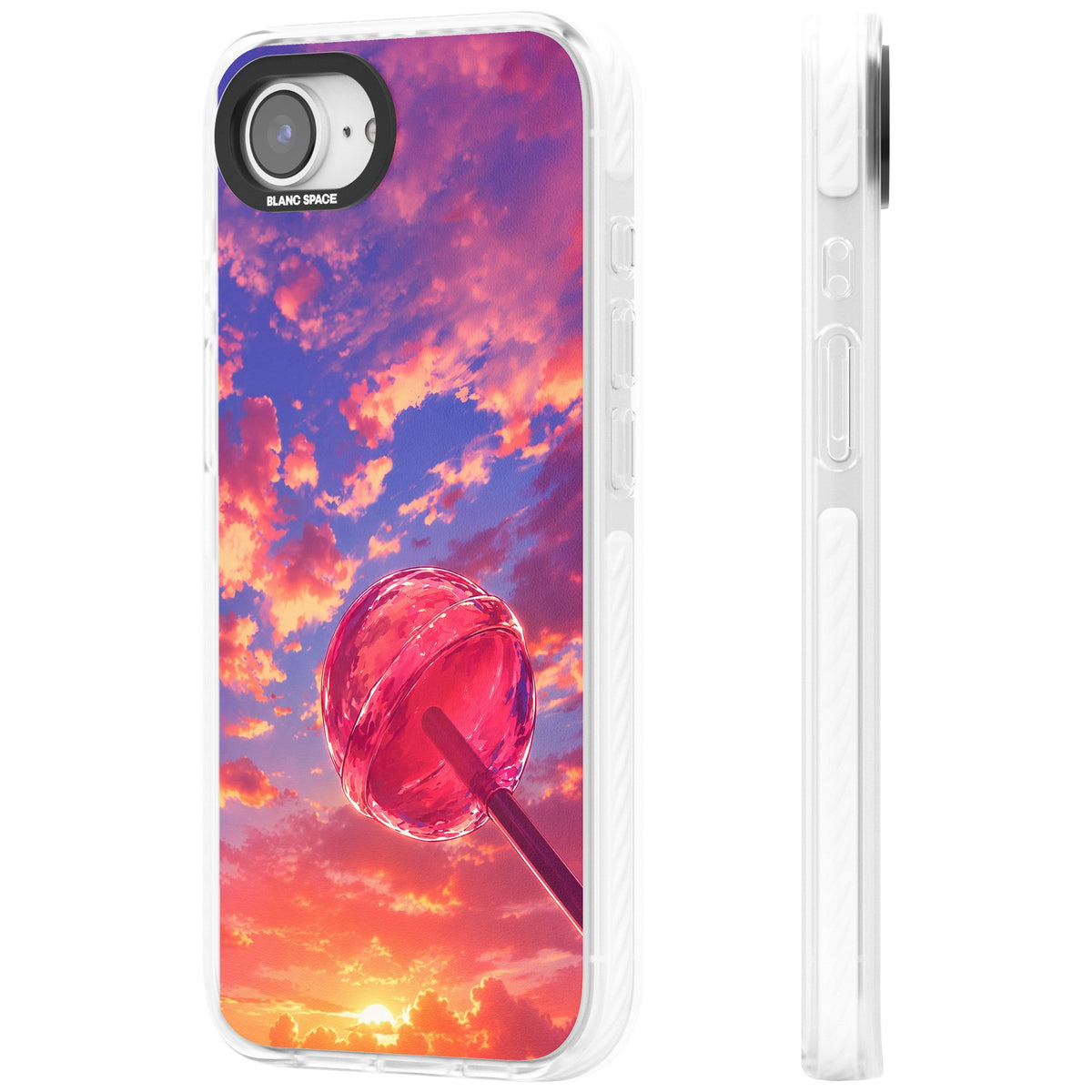 Sugar Sunset iPhone 16e / iPhone 17e Impact Clear Phone Case side