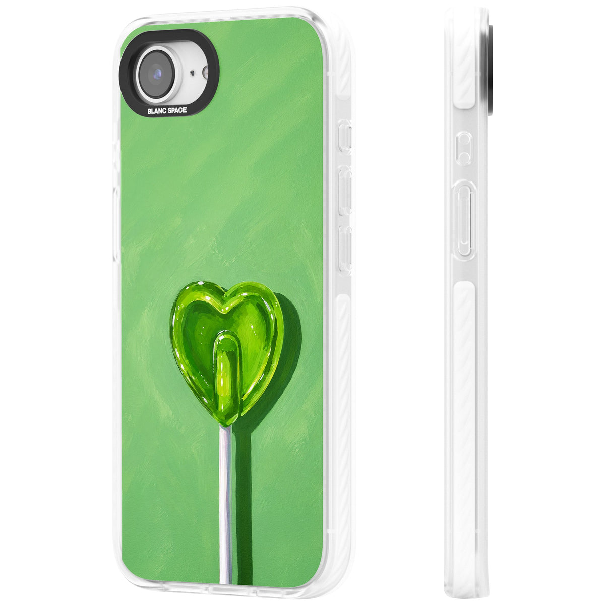 Green Lollipop iPhone 16e / iPhone 17e Impact Clear Phone Case side