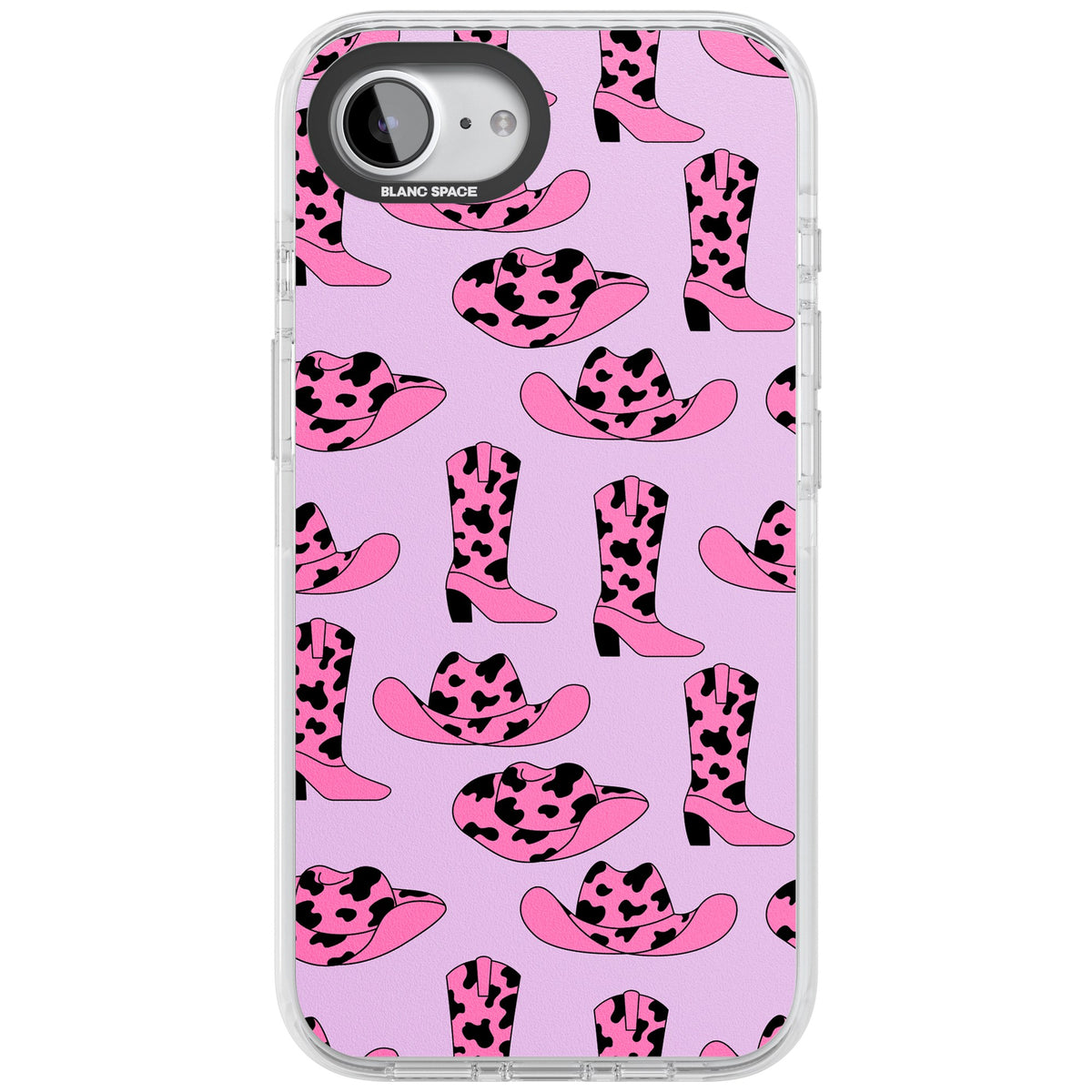 Cow Girl Pattern iPhone 16e / iPhone 17e Impact Clear Phone Case front