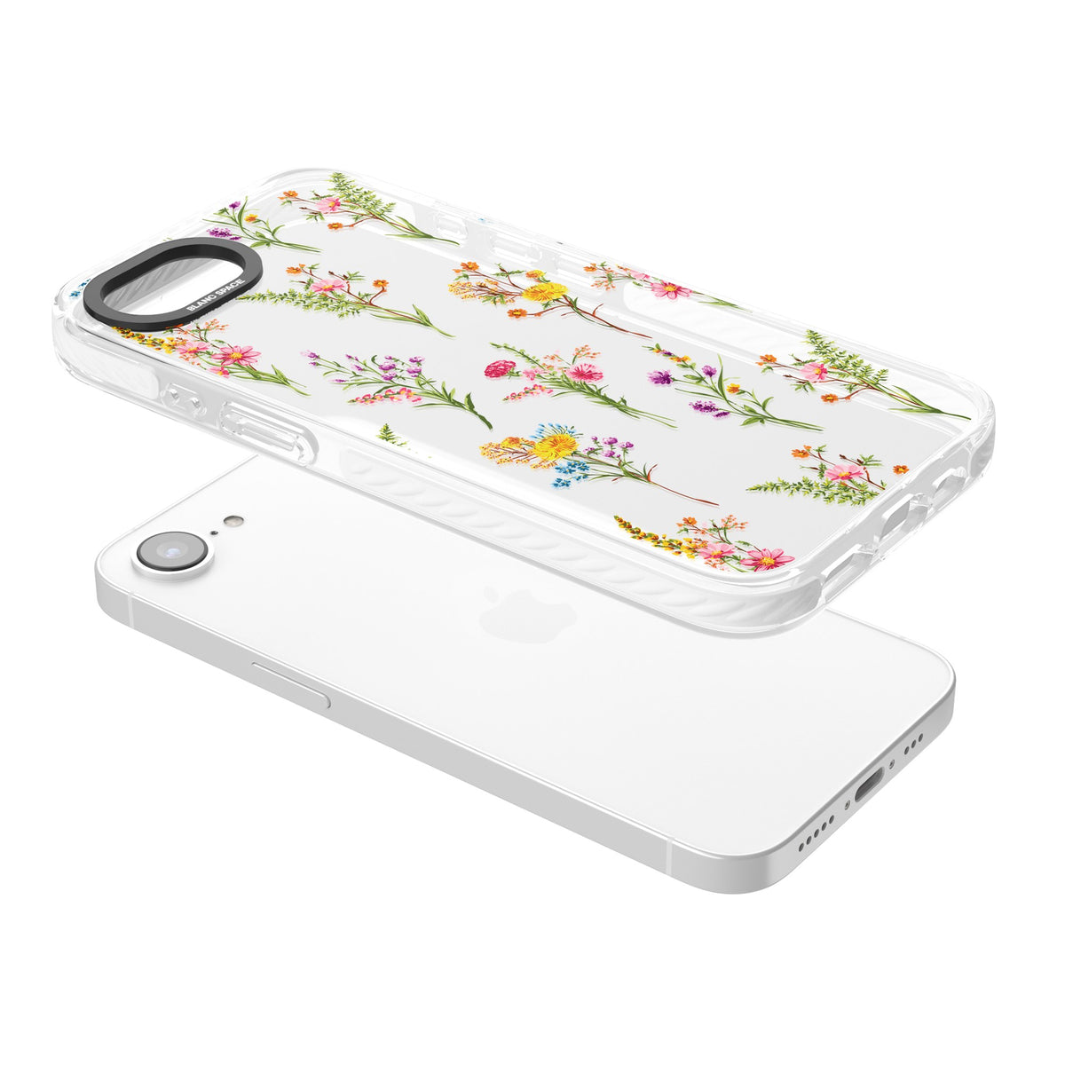 Picked Wildflowers iPhone 16e / iPhone 17e Impact Clear Phone Case angled