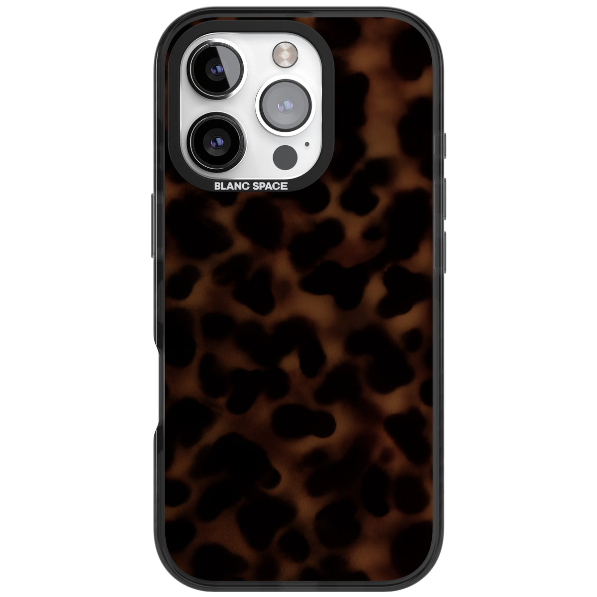 Dark Tortoise Shell old money iPhone case featuring a dark tortoiseshell pattern with amber and black animal print tones iPhone 16 Pro Impact Black Phone Case front