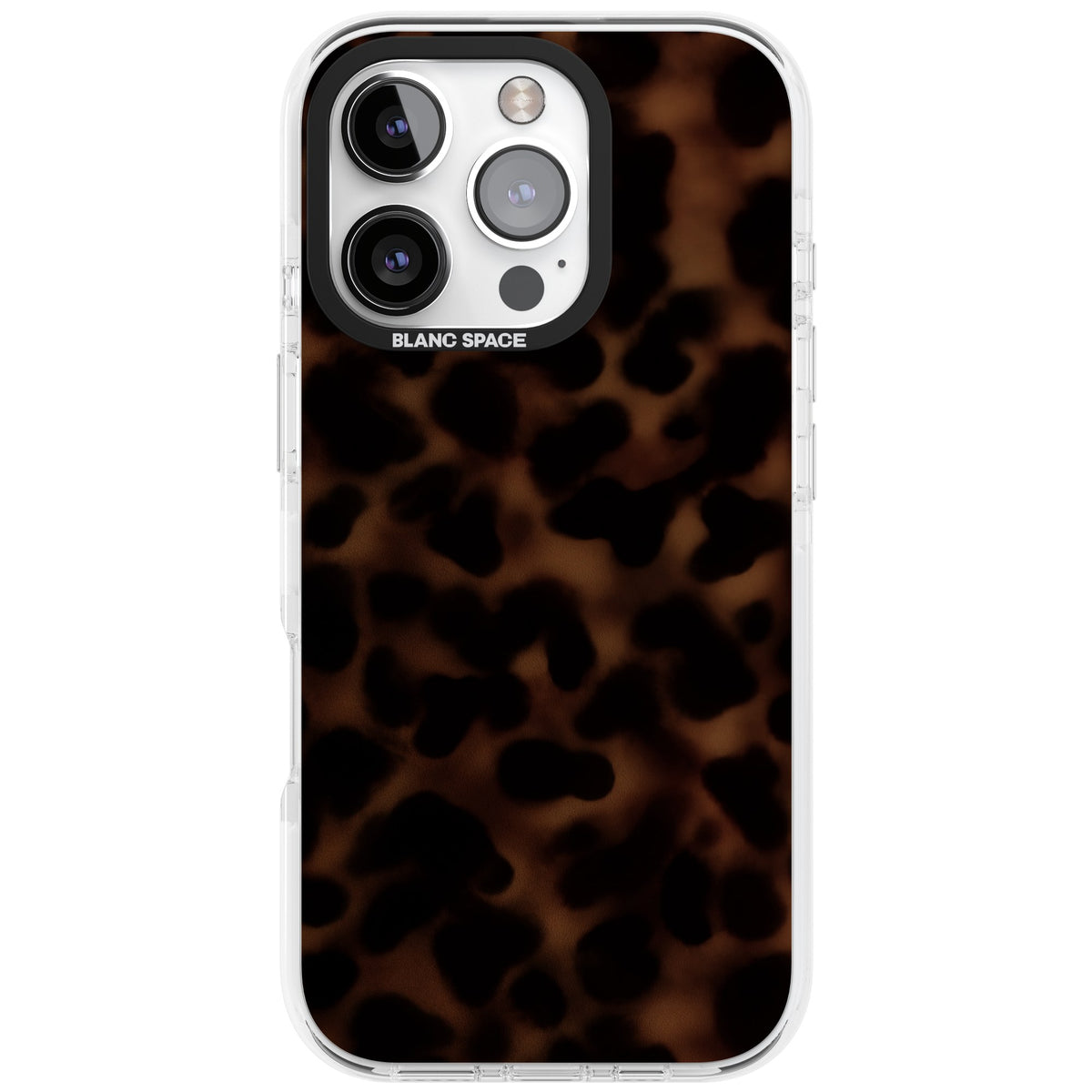 Dark Tortoise Shell old money iPhone case featuring a dark tortoiseshell pattern with amber and black animal print tones iPhone 16 Pro Impact Clear Phone Case front