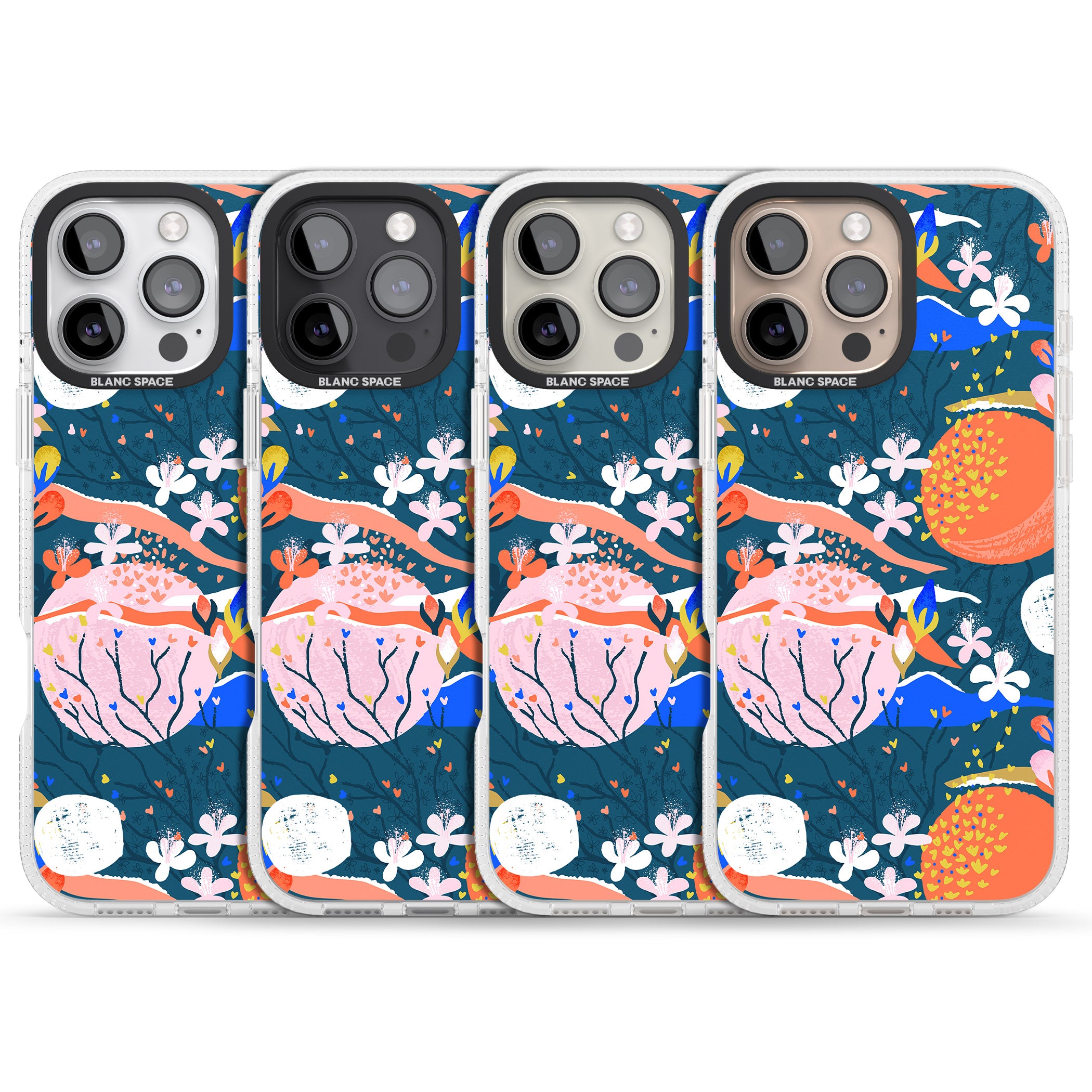 Bright Circles Abstract iPhone 16 Pro Max / 16 Pro Clear Case Impact Air - Blanc Space