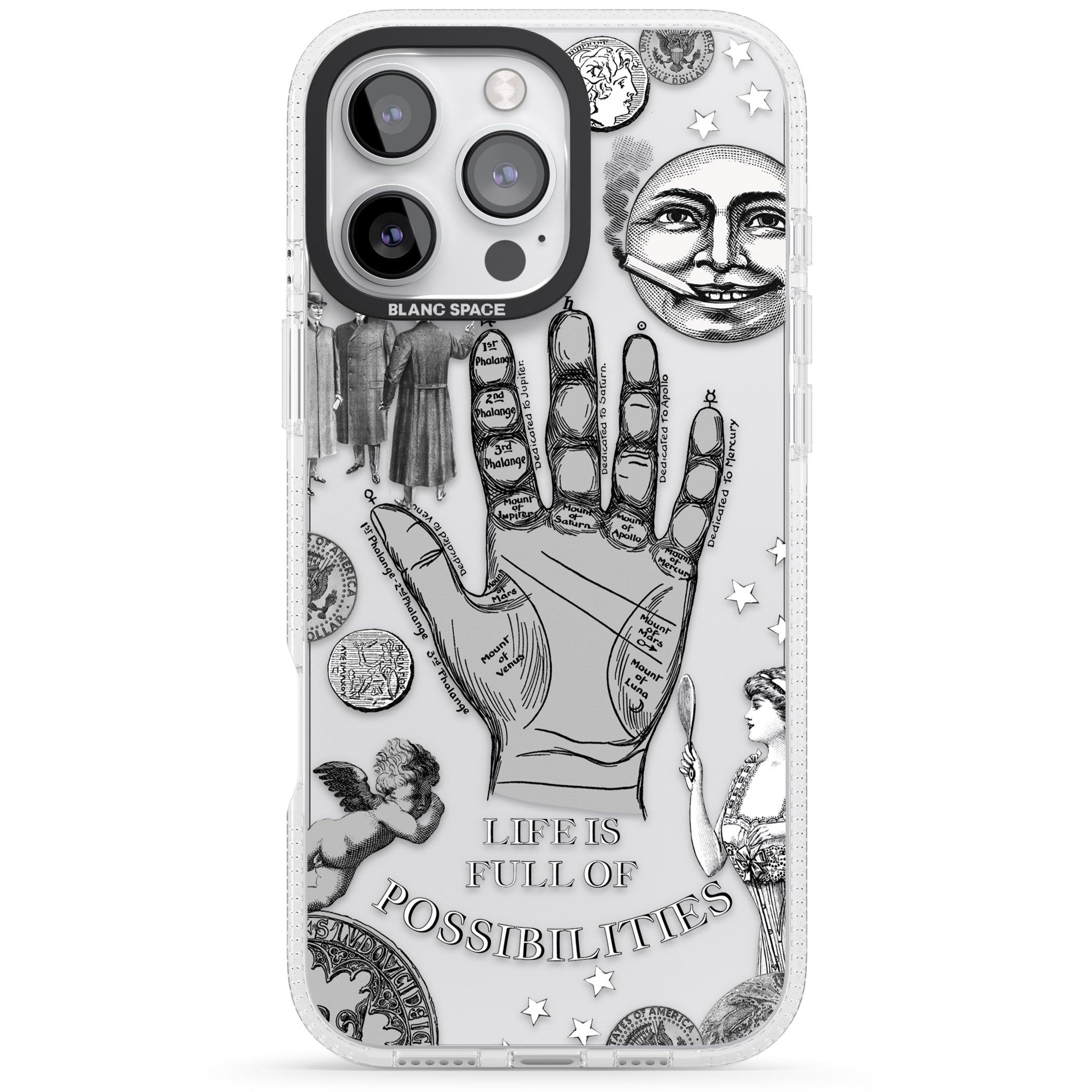 Life is Full of Possibilities iPhone 16 Pro Max / 16 Pro Clear Case Impact Air - Blanc Space