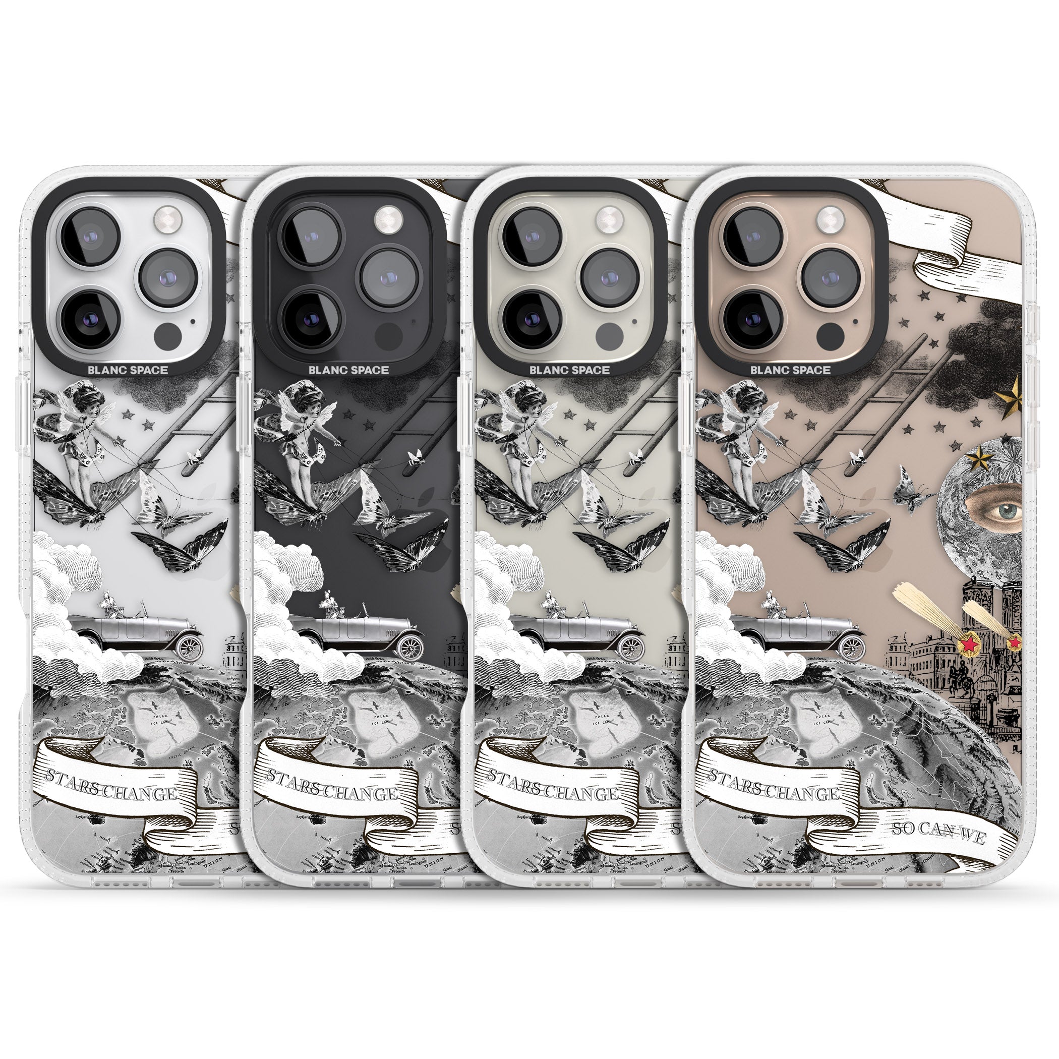 Stars Change, So Can We iPhone 16 Pro Max / 16 Pro Clear Case Impact Air - Blanc Space