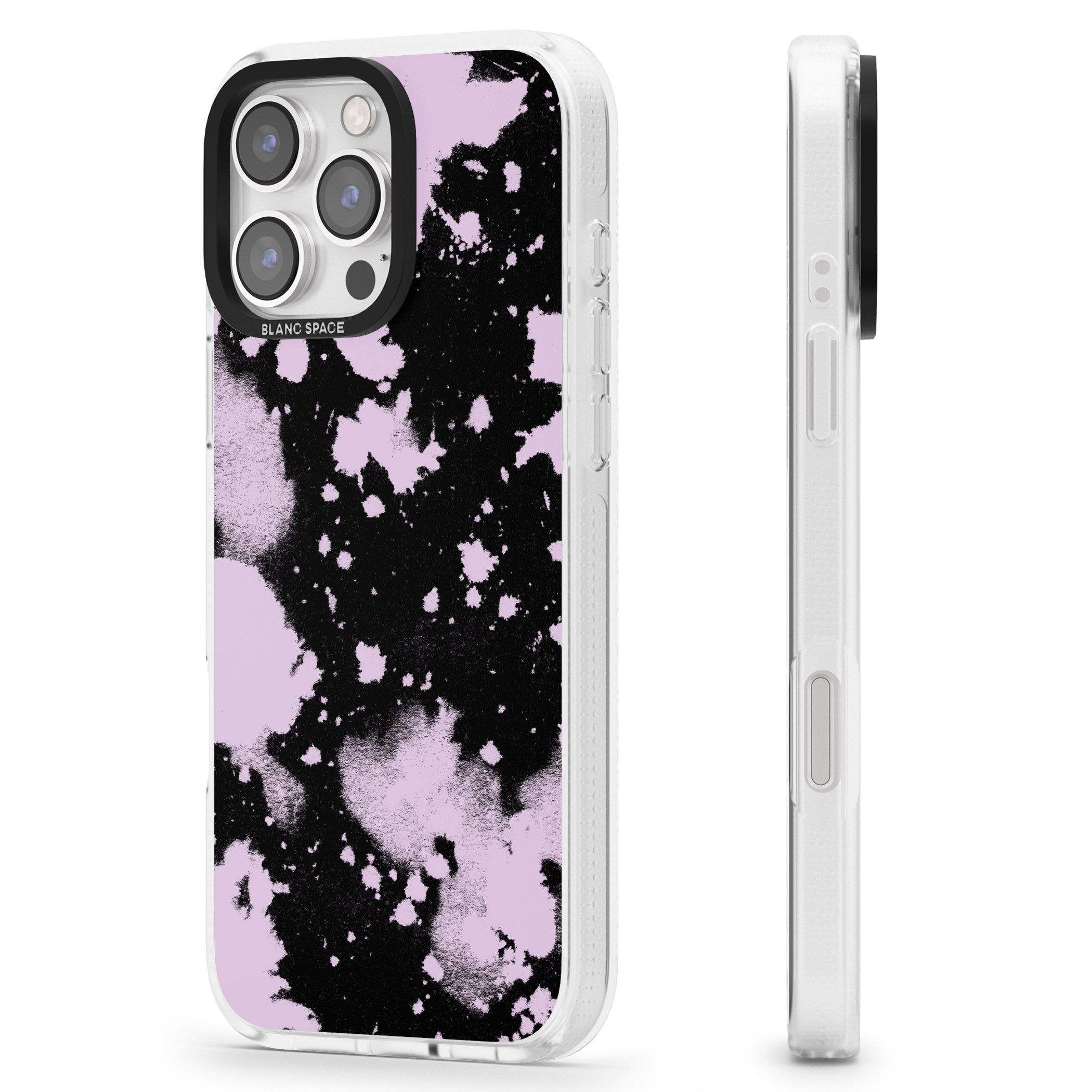 Pink & Black Acid Wash Tie-Dye iPhone 16 Pro Max / 16 Pro Clear Case Impact Air - Blanc Space
