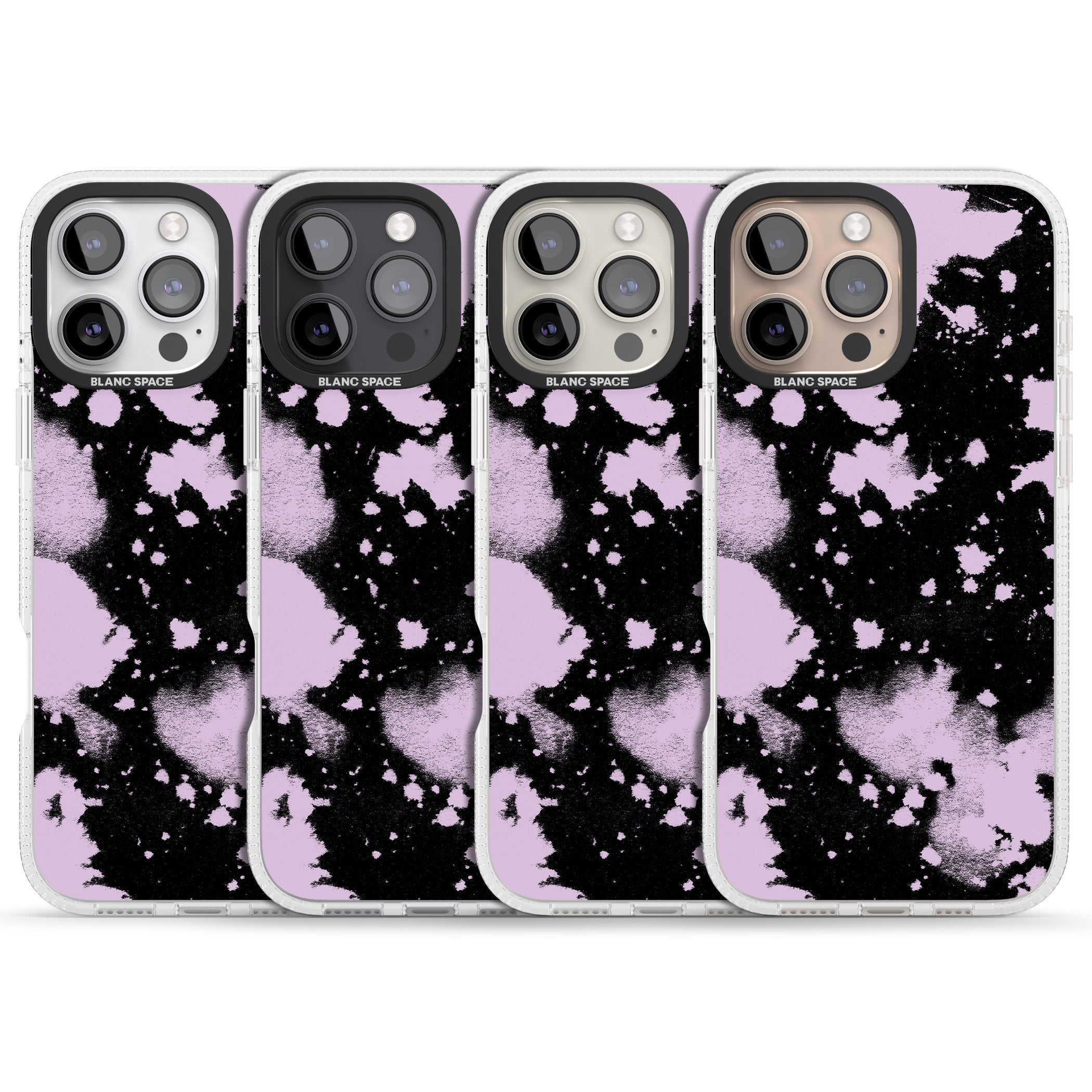 Pink & Black Acid Wash Tie-Dye iPhone 16 Pro Max / 16 Pro Clear Case Impact Air - Blanc Space
