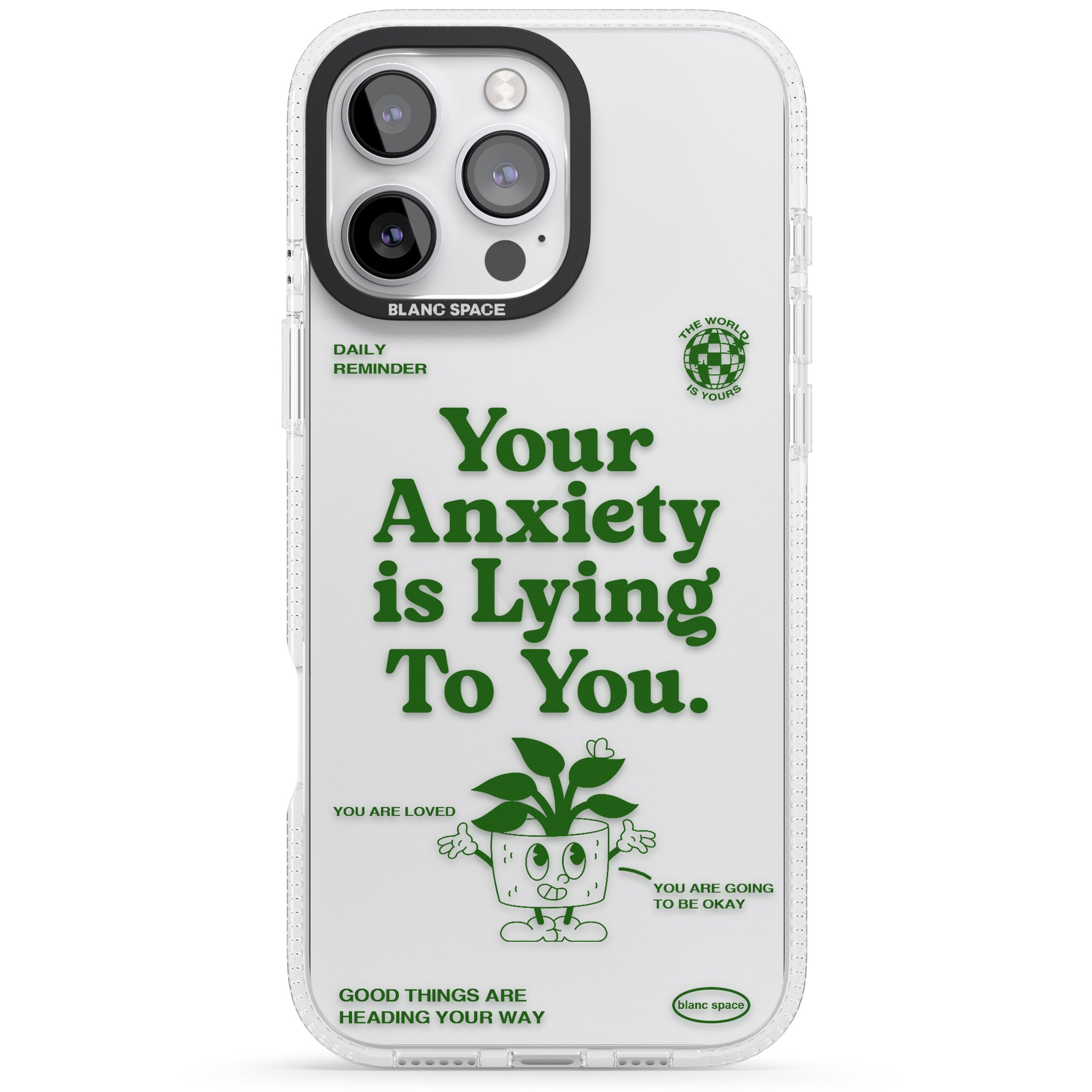 Your Anxiety Is Lying To You iPhone 16 Pro Max / 16 Pro Clear Case Impact Air - Blanc Space